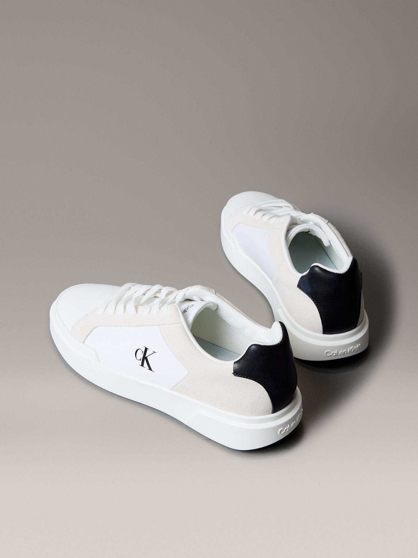 Zapatilla de Cuero con Suela Gruesa Blanco Calvin Klein-1