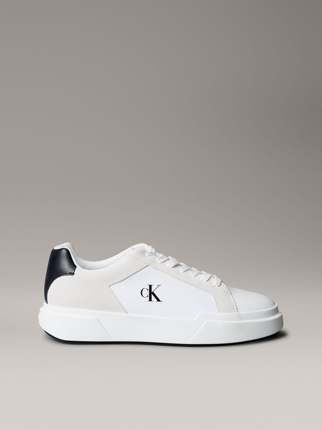 Zapatilla de Cuero con Suela Gruesa Blanco Calvin Klein-4
