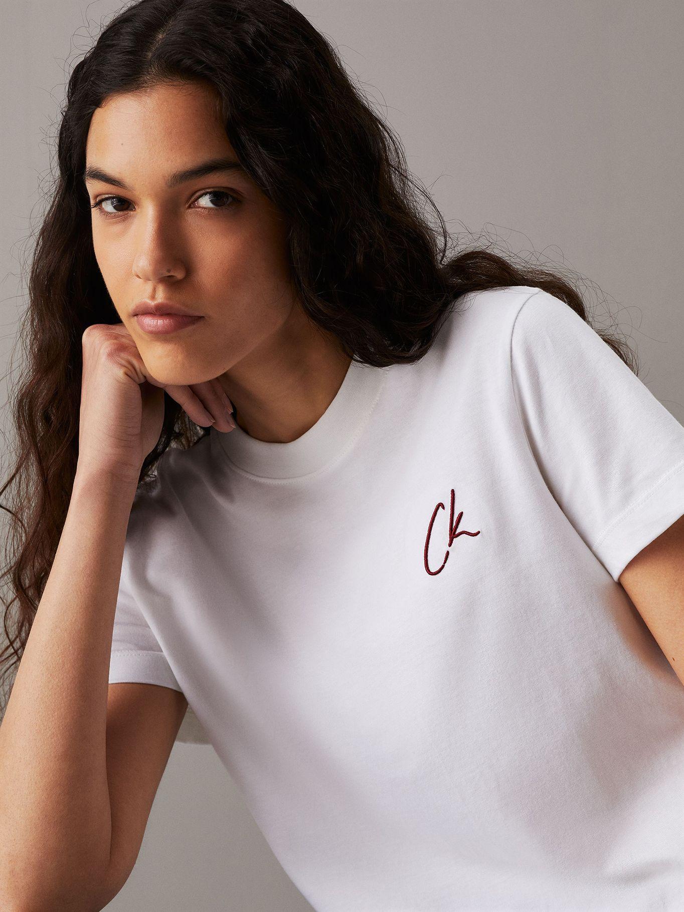 Polera Embroidered Blanco Calvin Klein-3