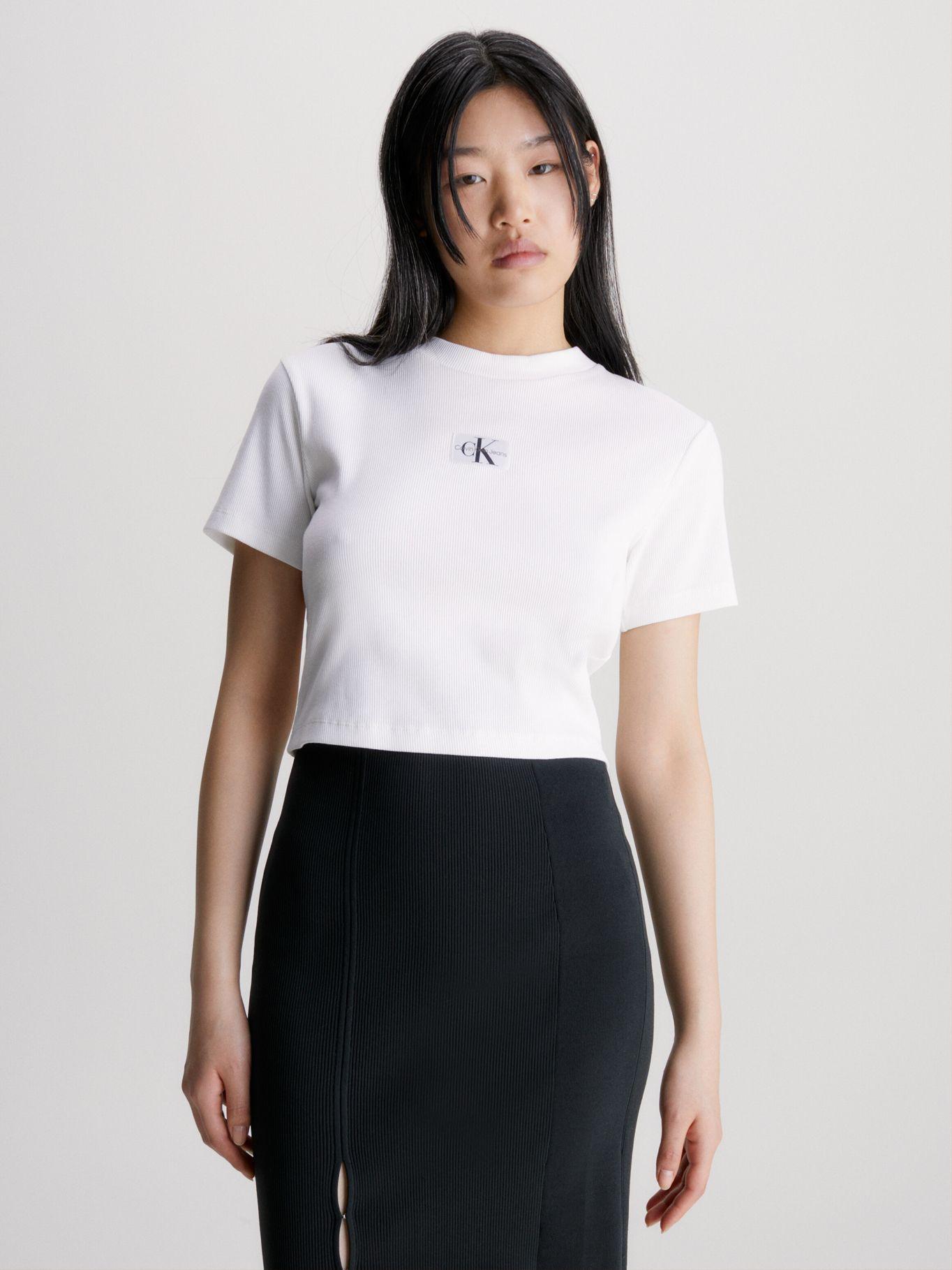 Polera Badge Rib Blanco Calvin Klein-0