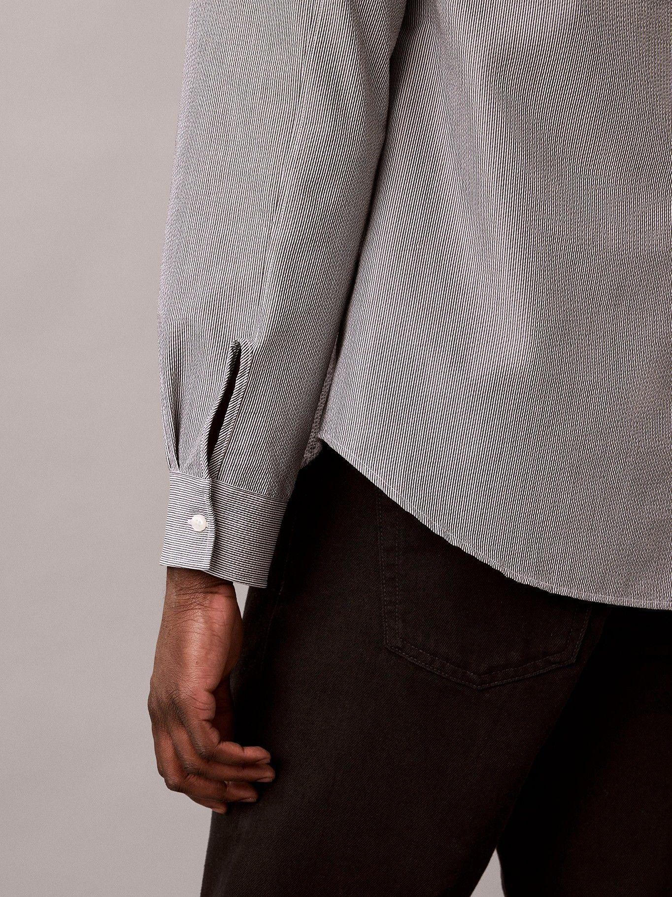 Camisa Manga Larga de Rayas Gris Calvin Klein-5