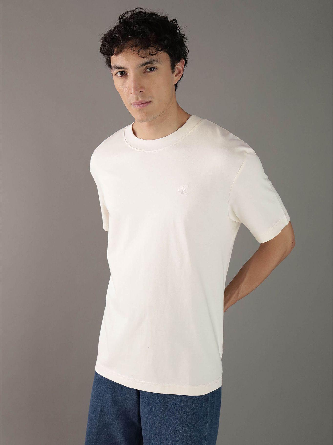 Polera bicolor con diseño de paisaje Beige Calvin Klein-0
