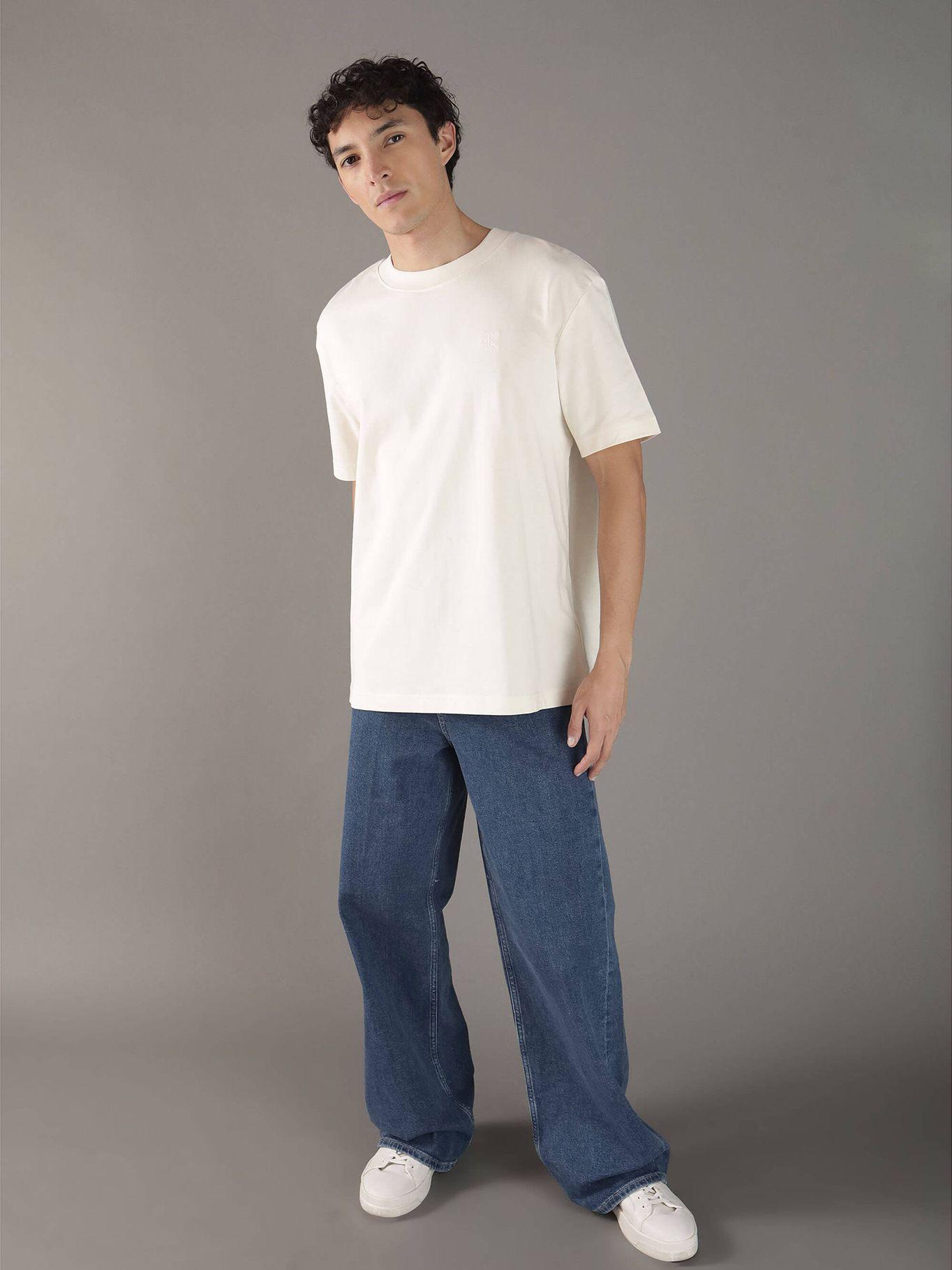 Polera bicolor con diseño de paisaje Beige Calvin Klein-1