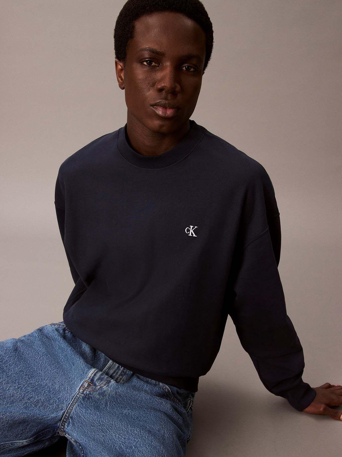 Polerón de Felpa de Tejido Premium Azul Calvin Klein-3