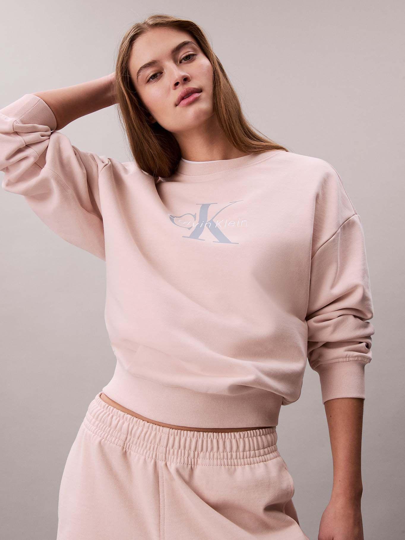 Polerón Relaxed con Logo Estampado Beige Calvin Klein-4