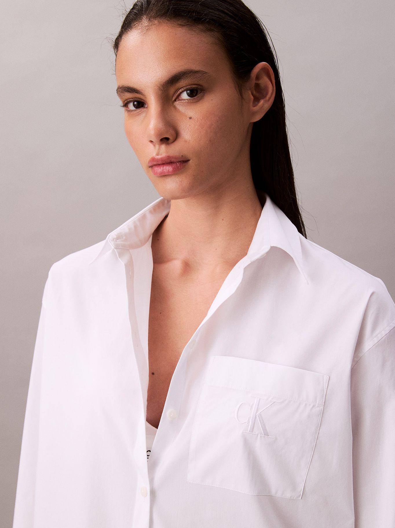 Camisa Relaxed de Popelina Blanco Calvin Klein-3