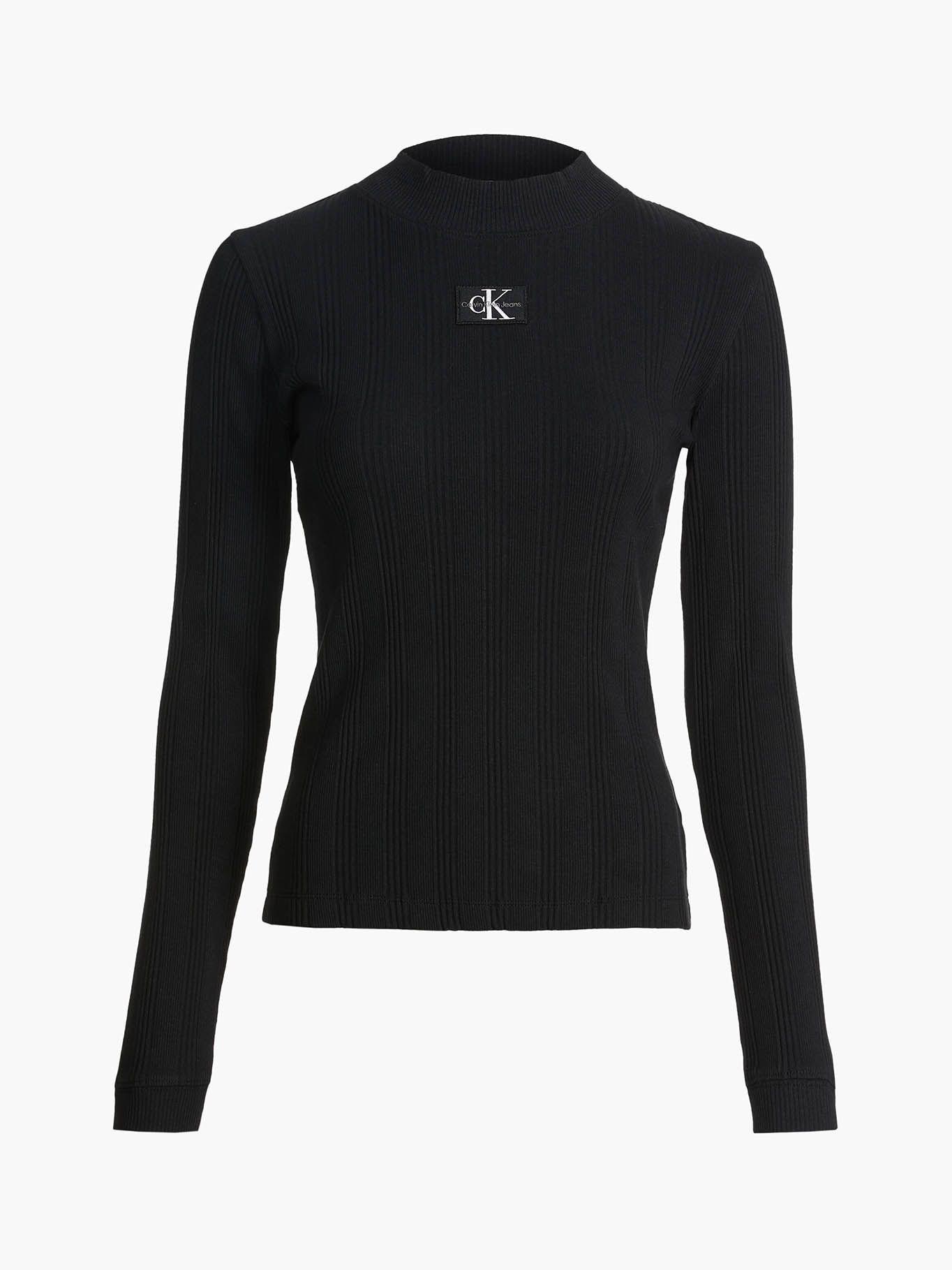 Camiseta manga larga con cuello alzado Negro Calvin Klein-5