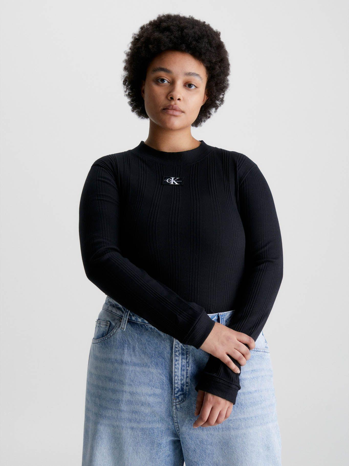 Camiseta manga larga con cuello alzado Negro Calvin Klein-4