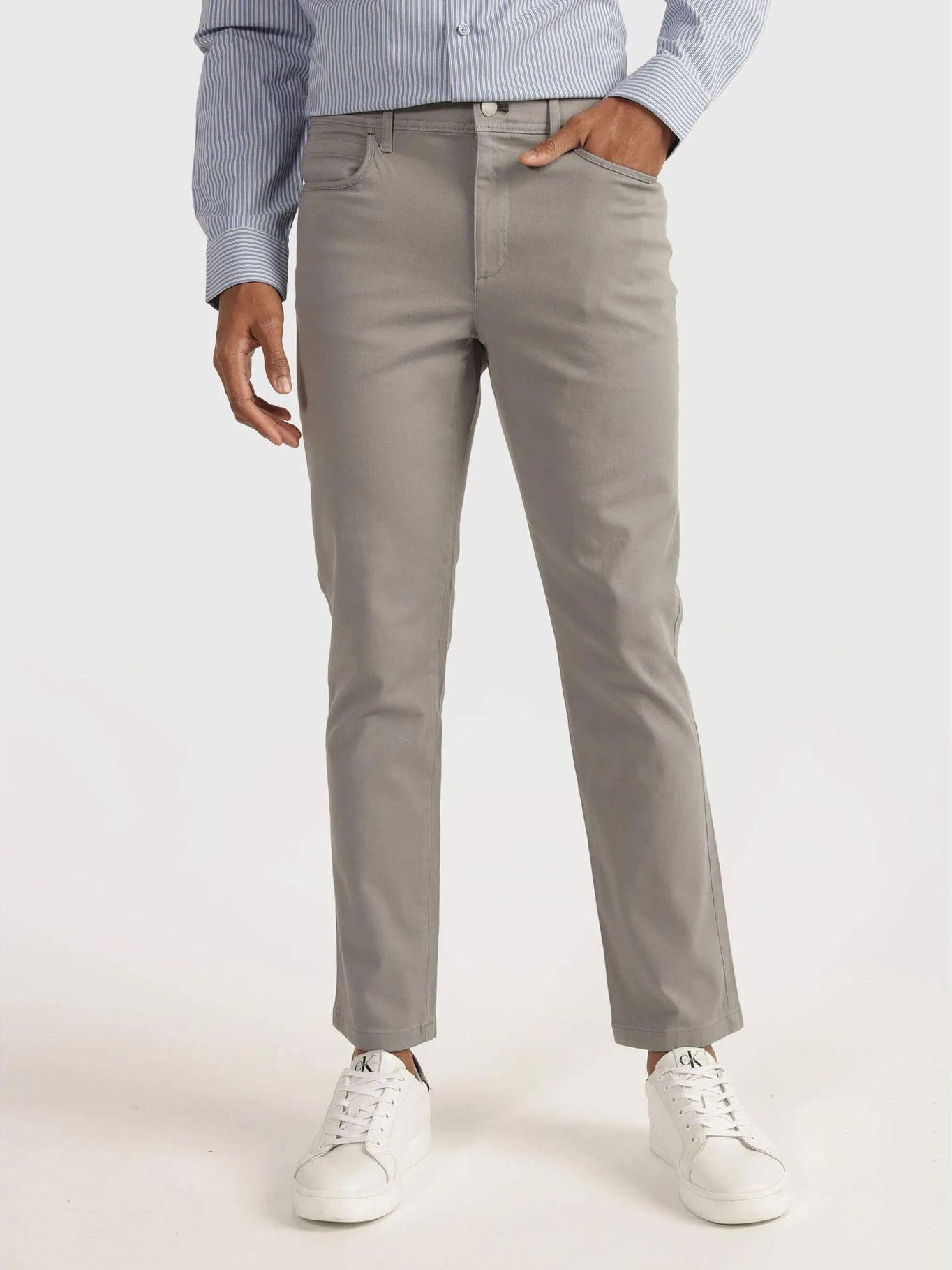 Pantalón Slim Brushed Gris Calvin Klein-0