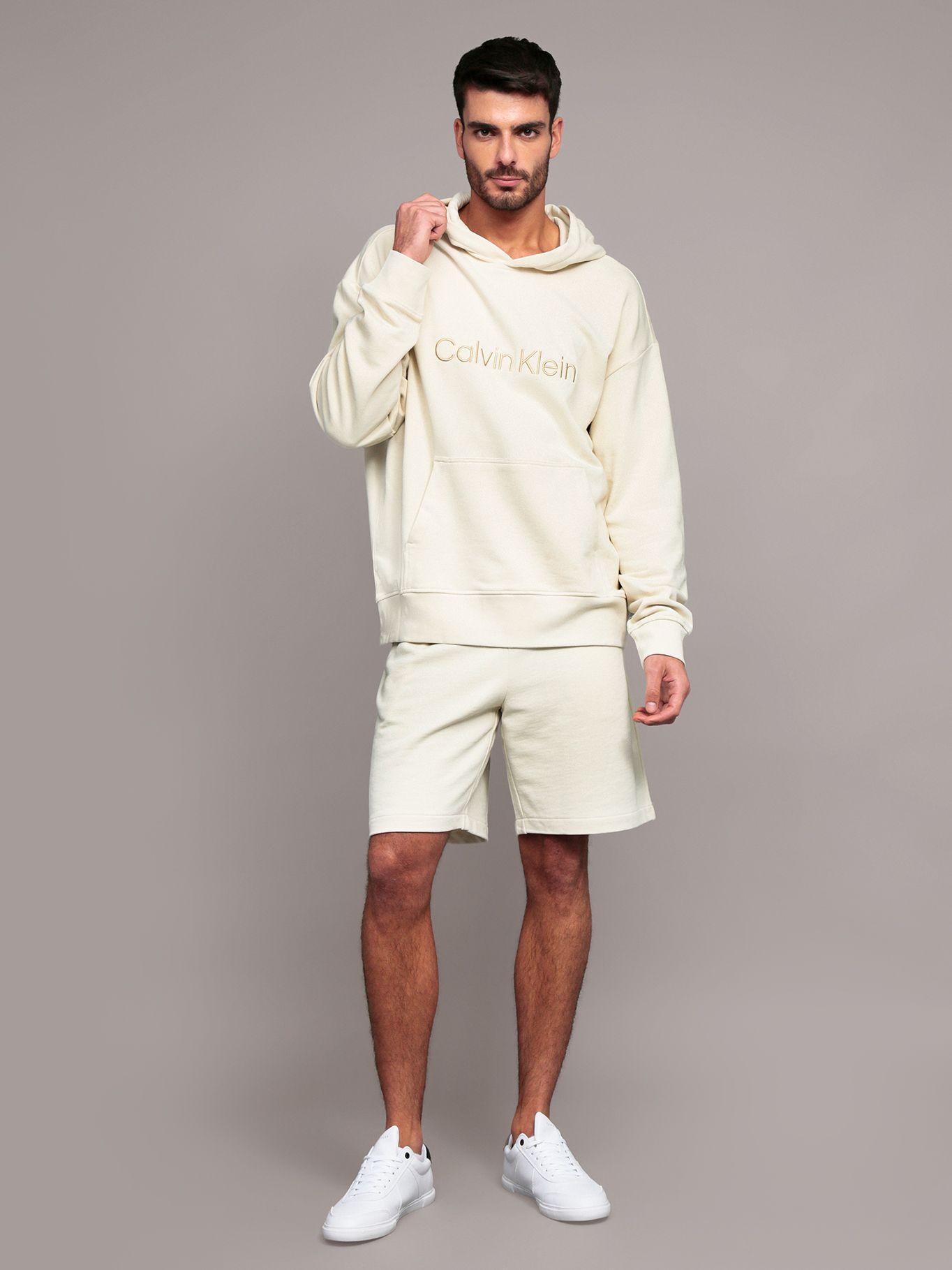 Polerón con gorro de felpa estándar Beige Calvin Klein-1