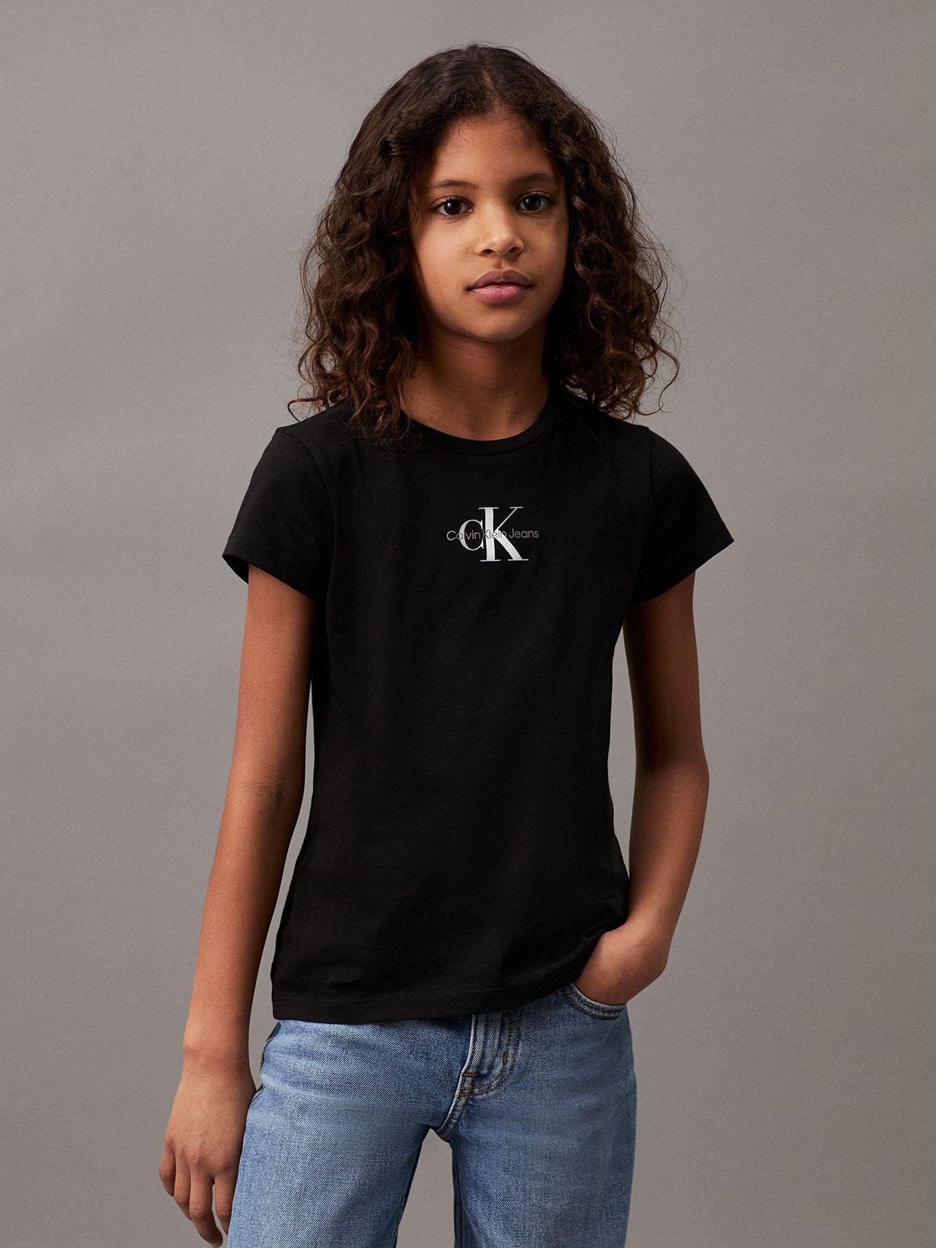 Polera Niña Slim Con Logo Negro Calvin Klein-0