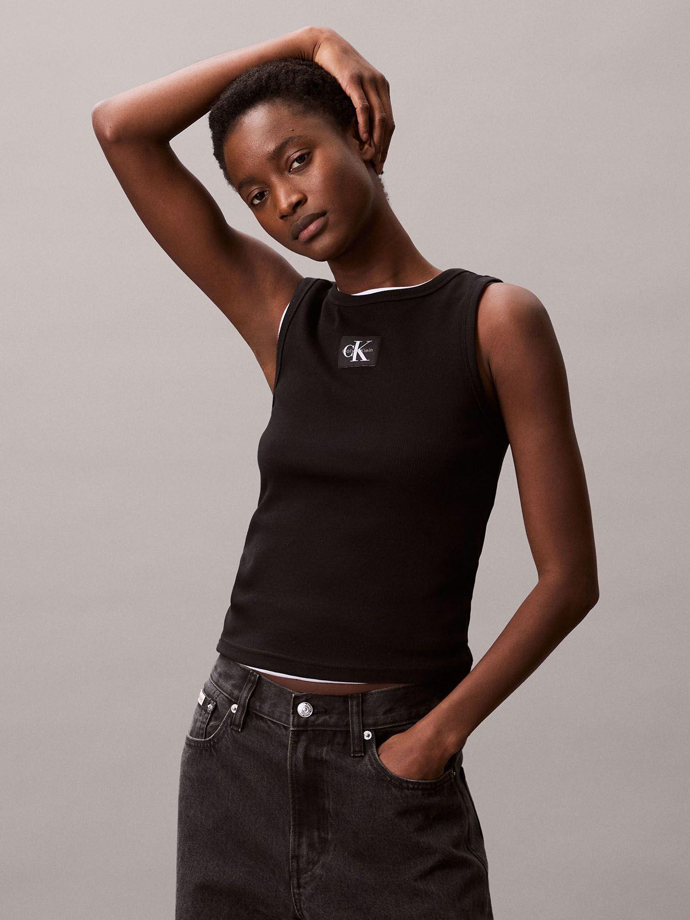 Polera Woven Label Negro Calvin Klein-3