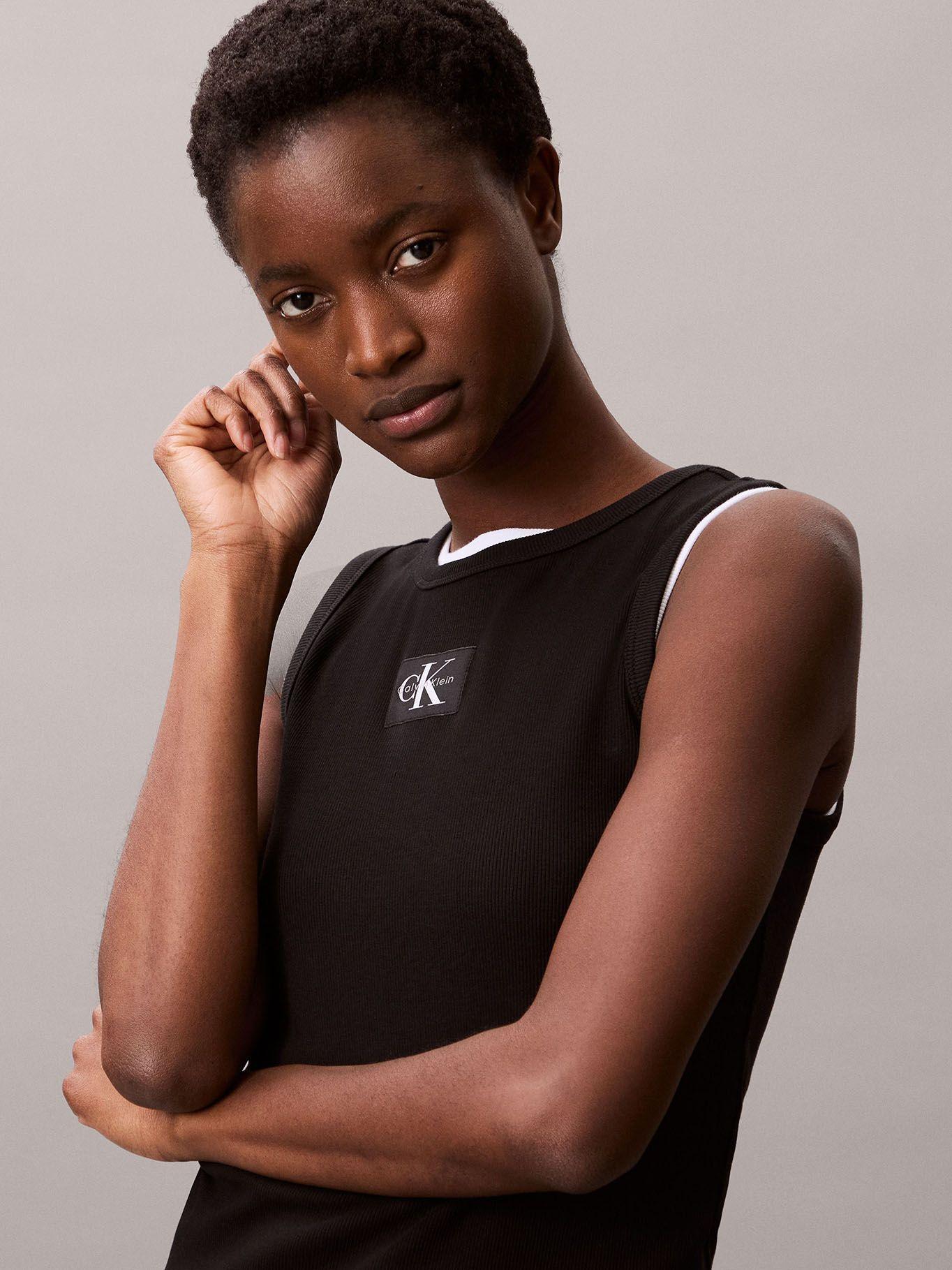 Polera Woven Label Negro Calvin Klein-4