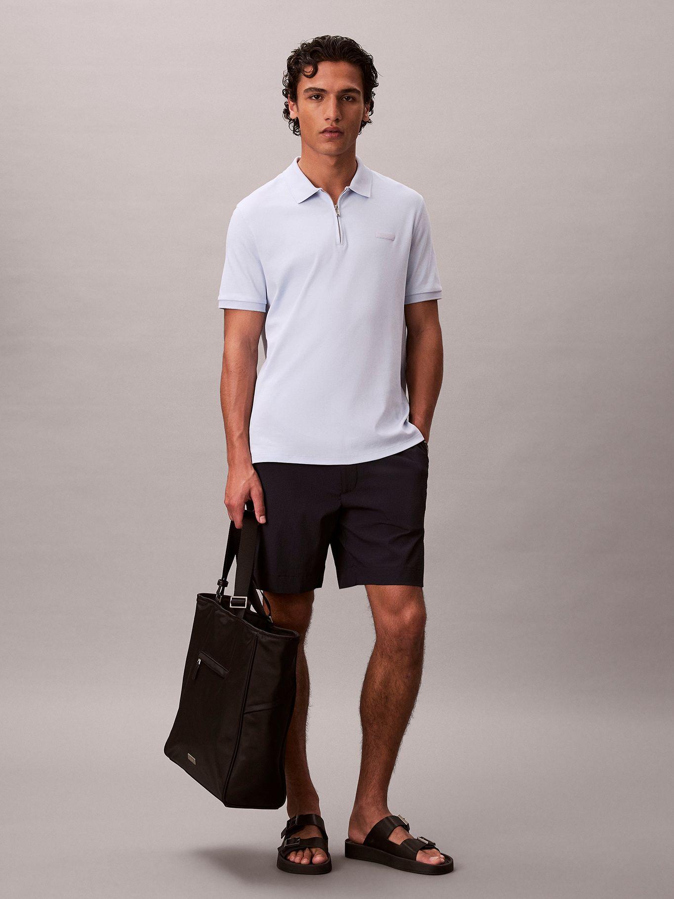 Polo Algodón Supima con Cremallera Celeste Calvin Klein-1