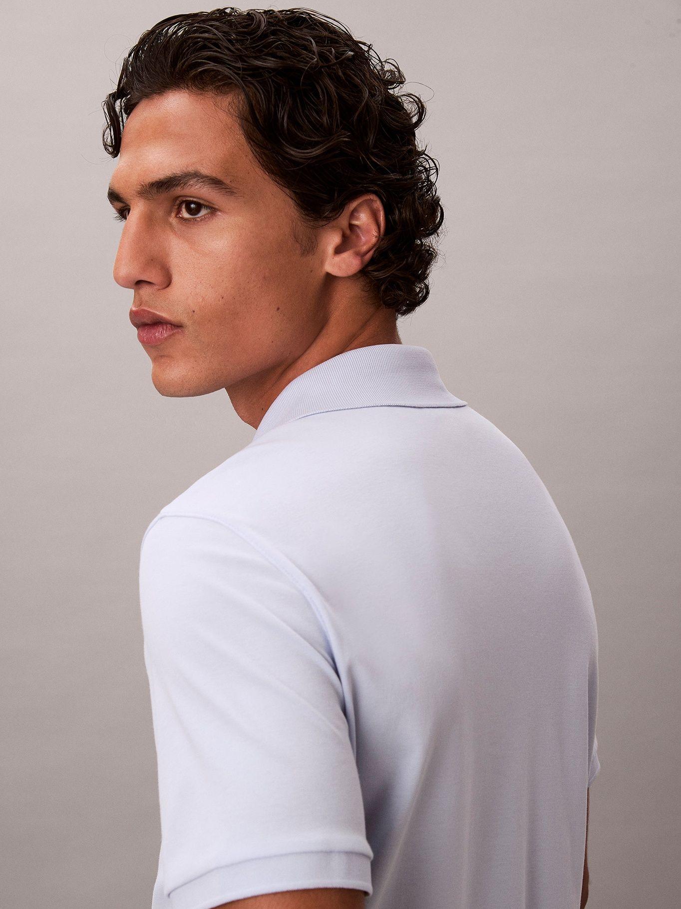 Polo Algodón Supima con Cremallera Celeste Calvin Klein-3