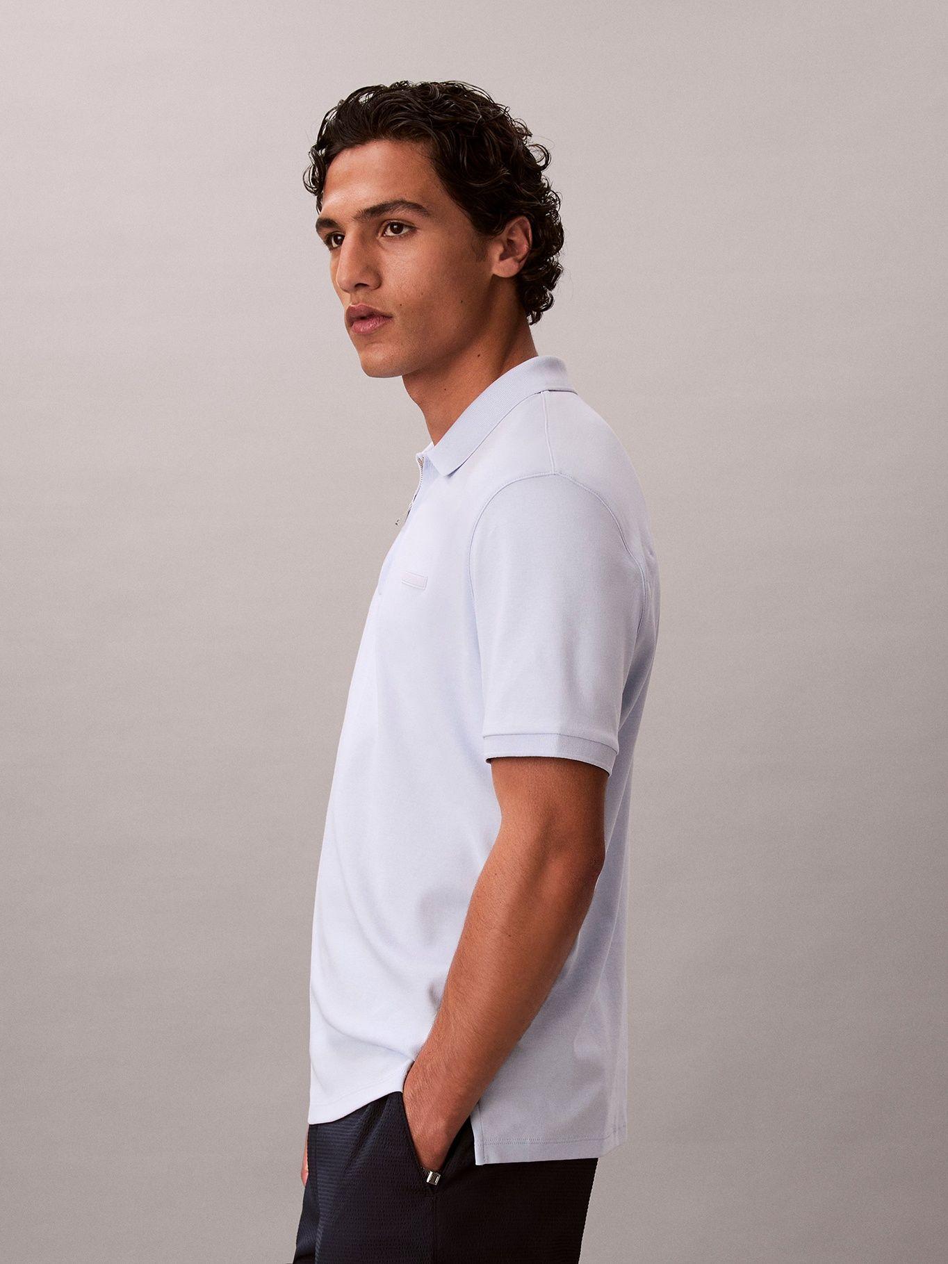 Polo Algodón Supima con Cremallera Celeste Calvin Klein-4