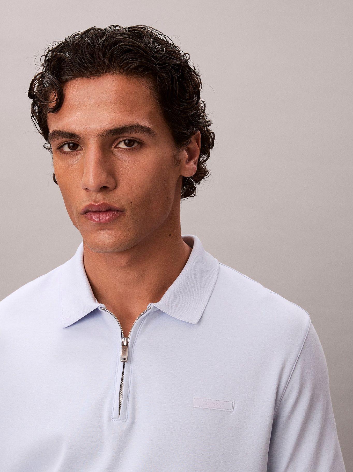 Polo Algodón Supima con Cremallera Celeste Calvin Klein-5