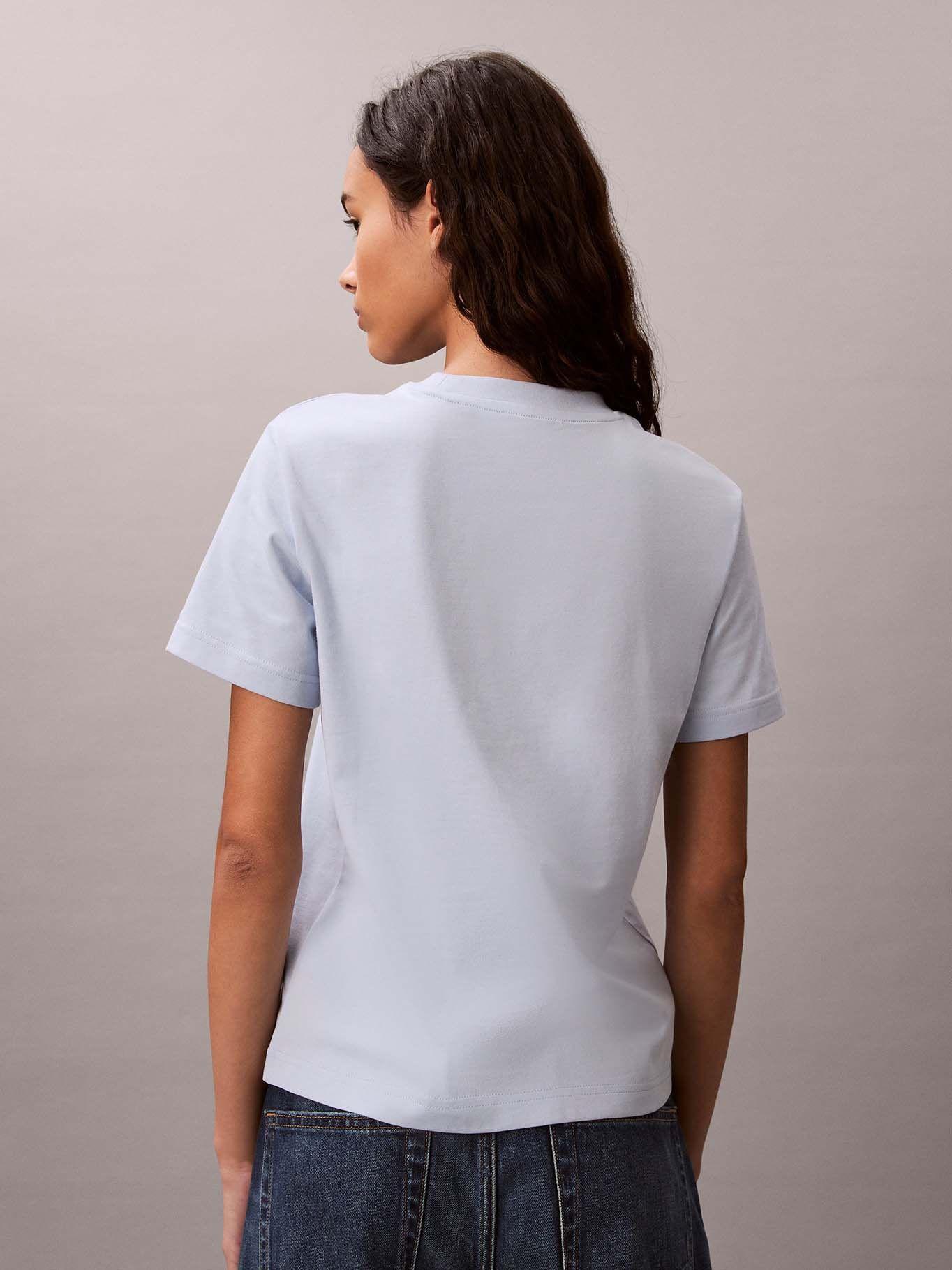 Polera Clásica Monograma Estampado Celeste Calvin Klein-2