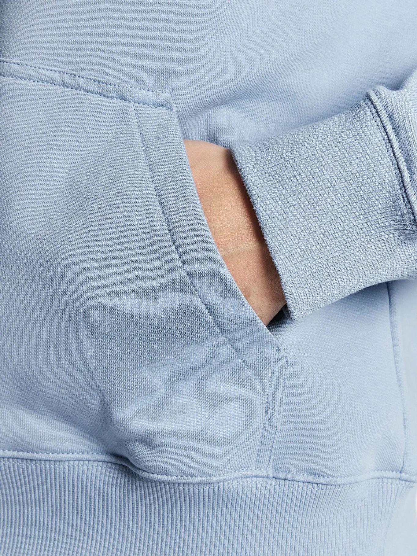 Sudadera de algodón orgánico con capucha y monograma Celeste Calvin Klein-4