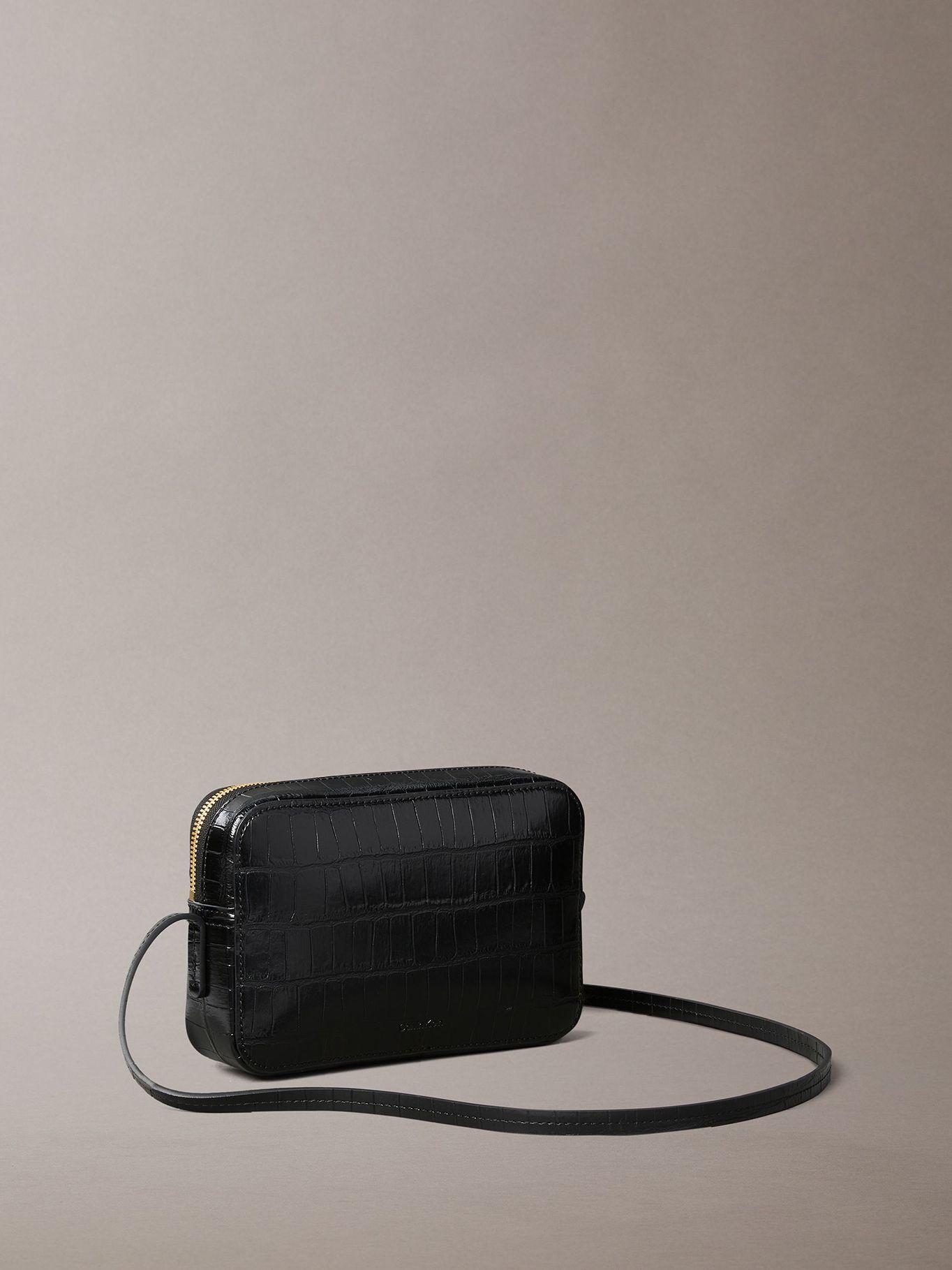 Bandolera Con Efecto Cocodrilo Negro Calvin Klein-2