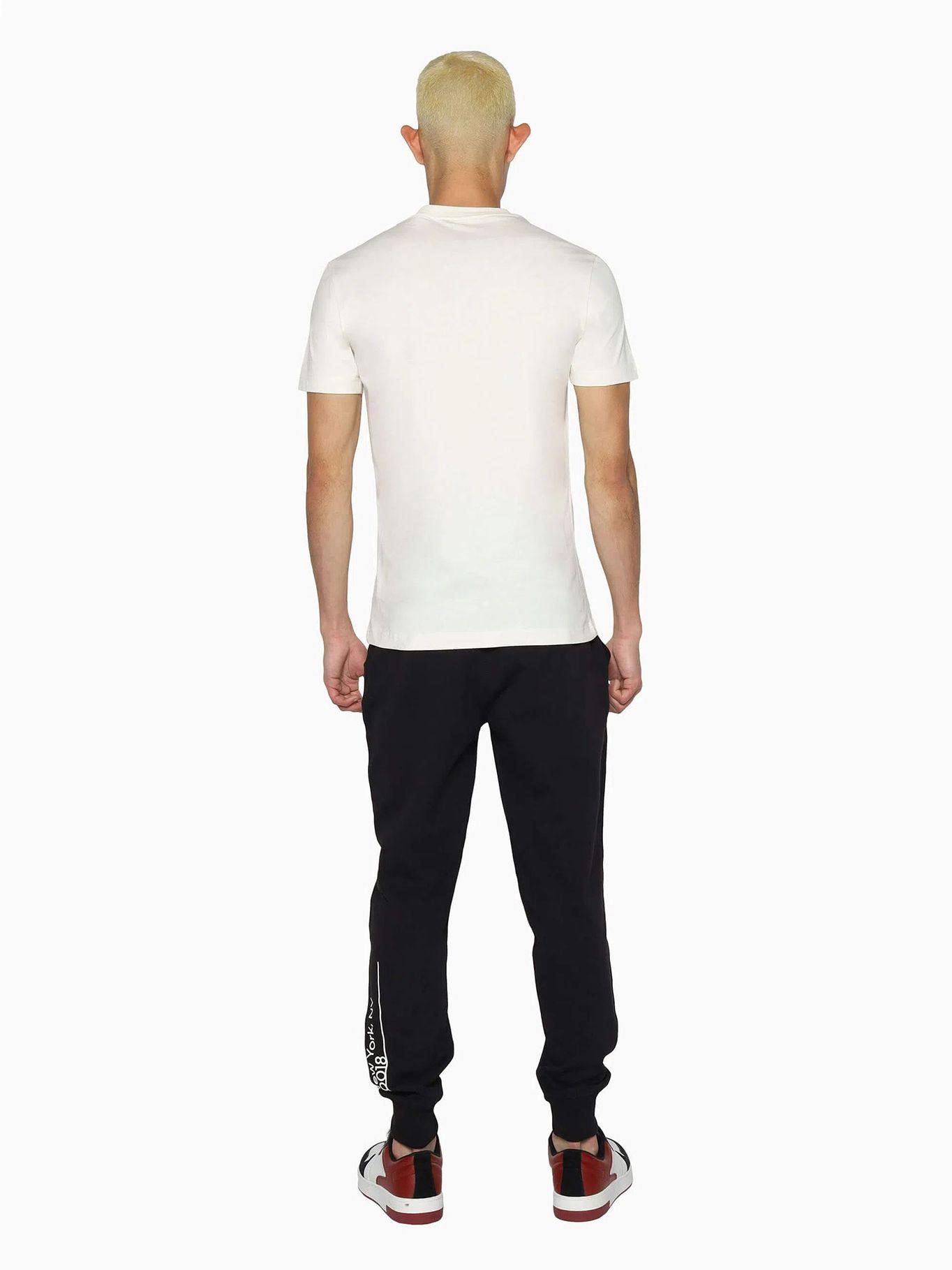 Camiseta De Algodón Orgánico Con Monograma Blanco Calvin Klein J30J322466-YBI-2