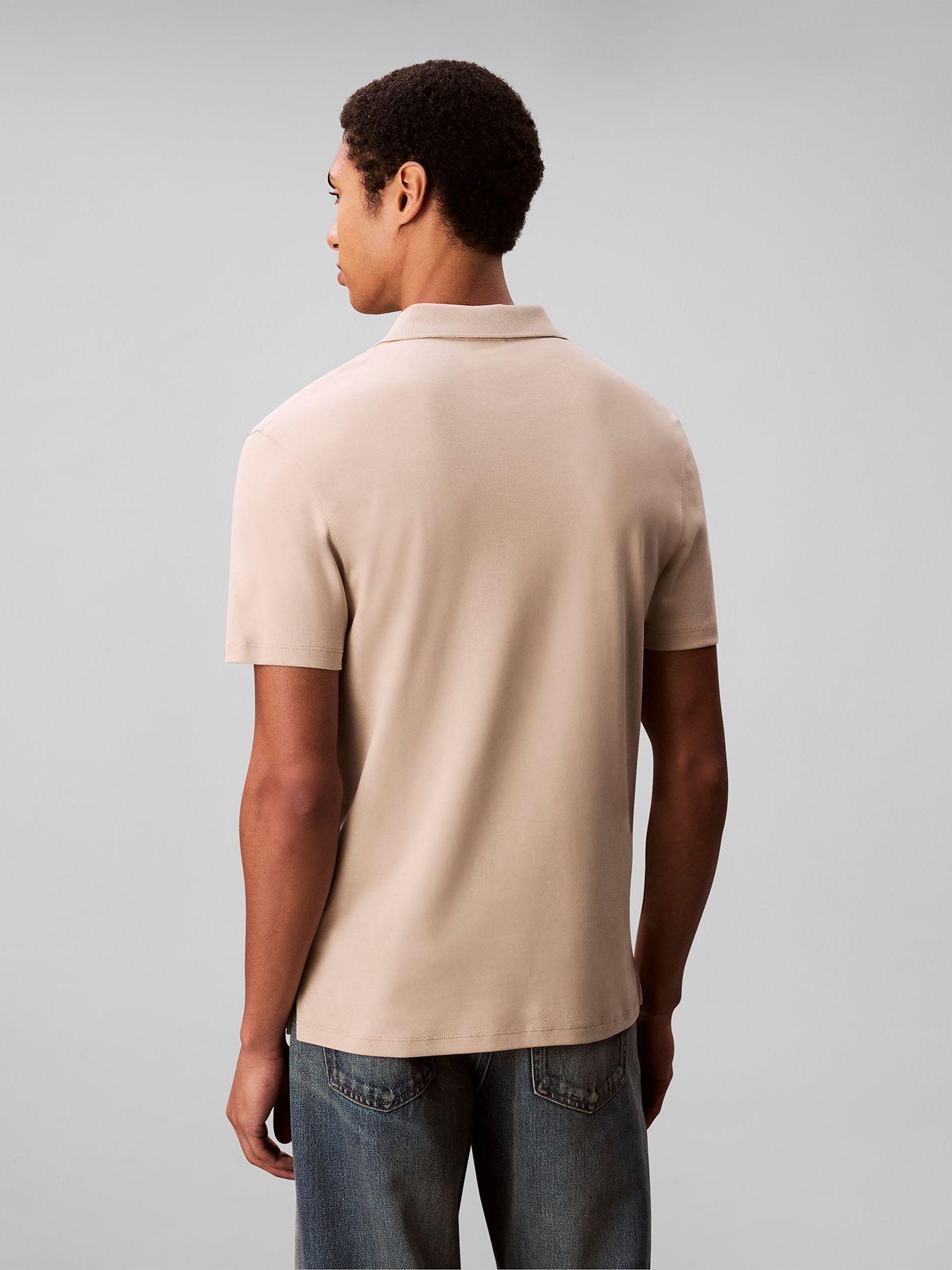Polo de Algodón Pima Beige Calvin Klein-2