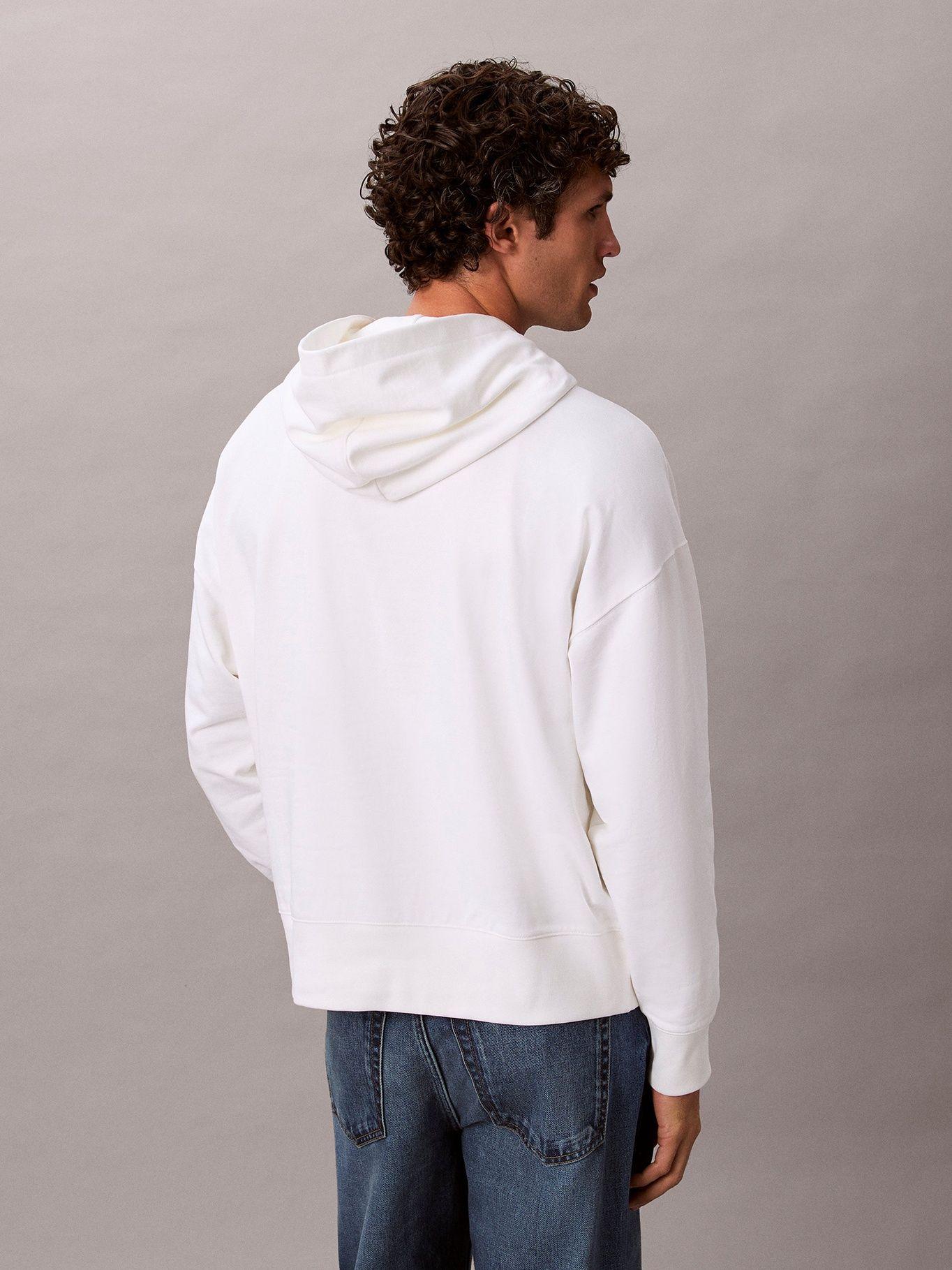 Polerón con Gorro y Logo Estampado Blanco Calvin Klein-2