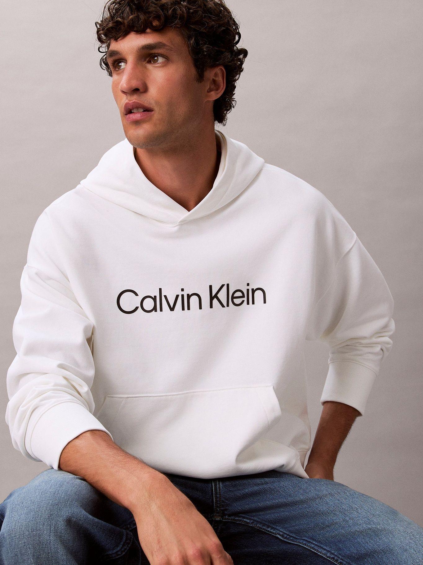 Polerón con Gorro y Logo Estampado Blanco Calvin Klein-3