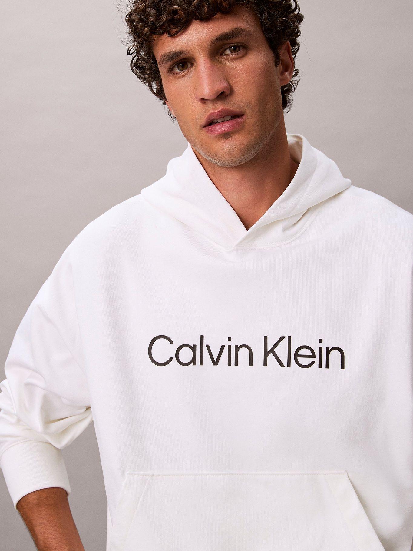 Polerón con Gorro y Logo Estampado Blanco Calvin Klein-4