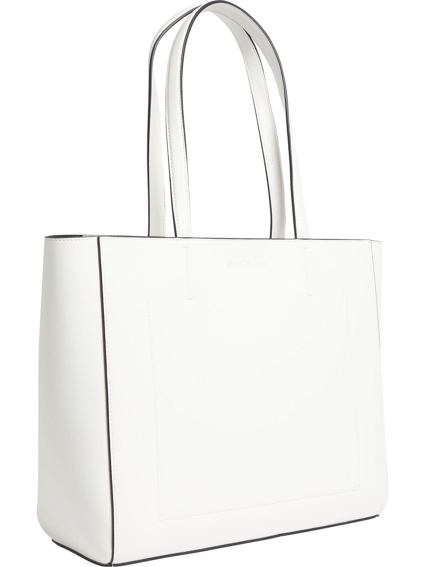 Cartera Sculpted Shopper Ck Box Blanco Calvin Klein-1