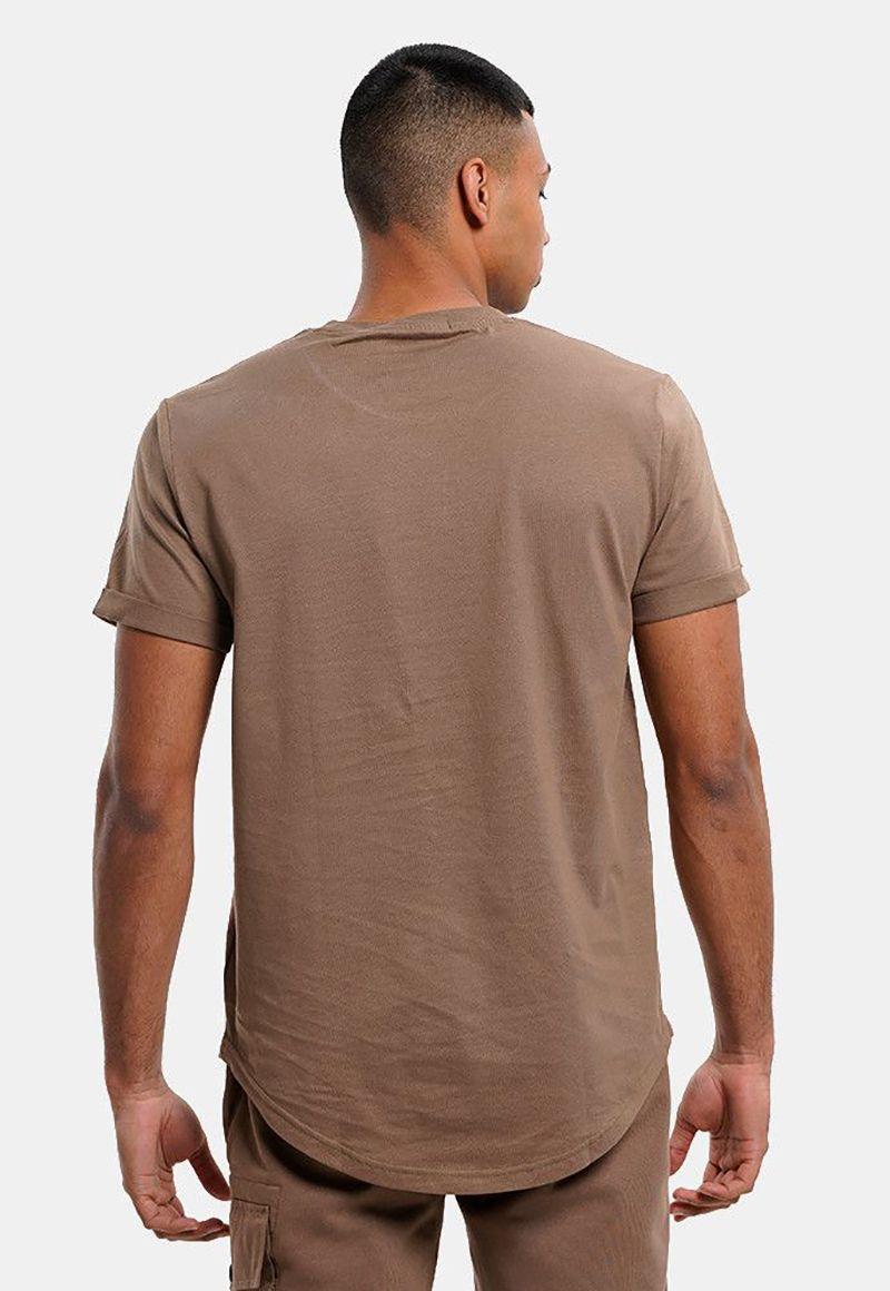 Camiseta de algodón orgánico con insignia Café claro Calvin Klein J30J315319-PE5-2