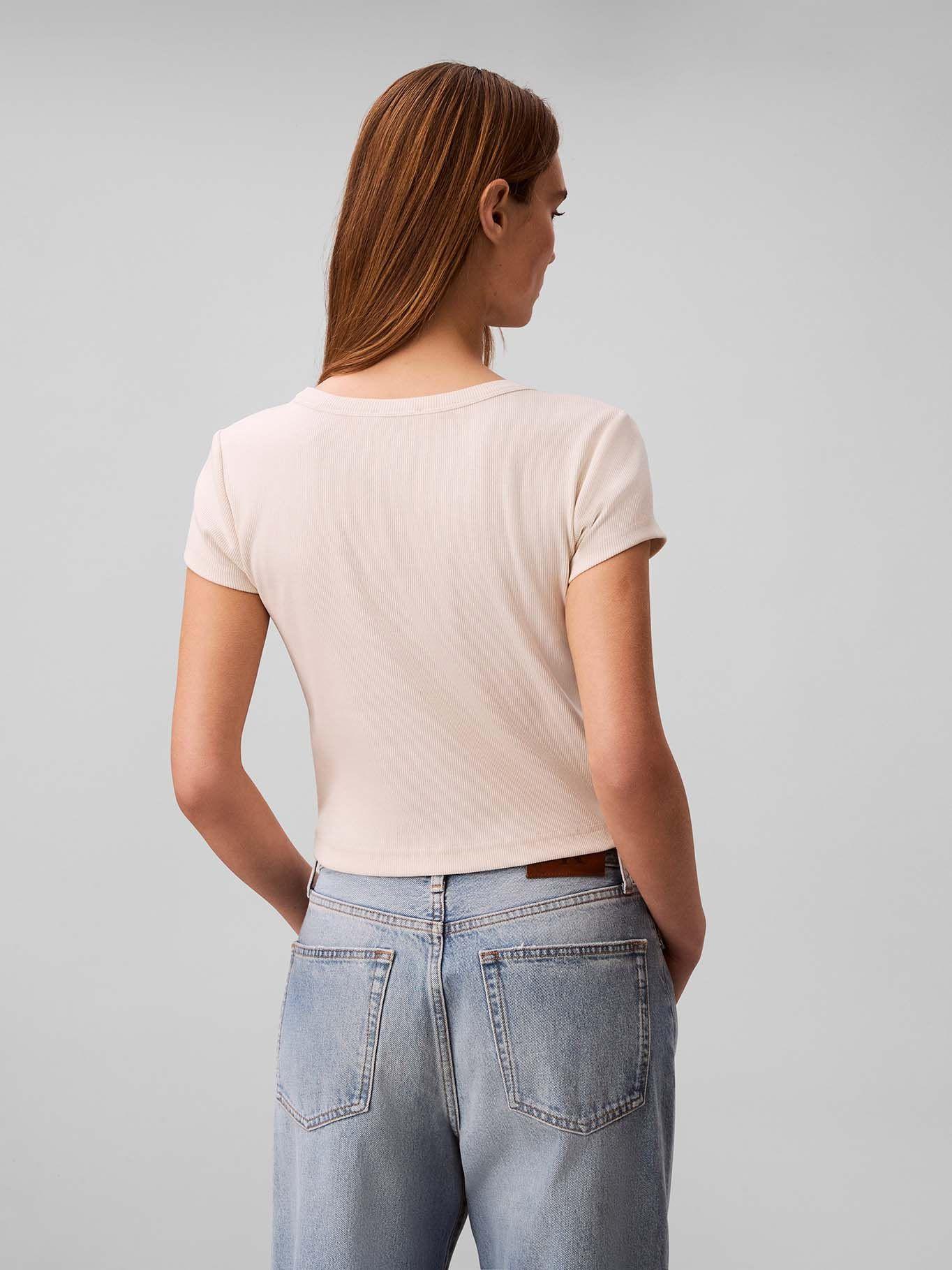 Polera De Cotton Stretch Rib Beige Calvin Klein-2