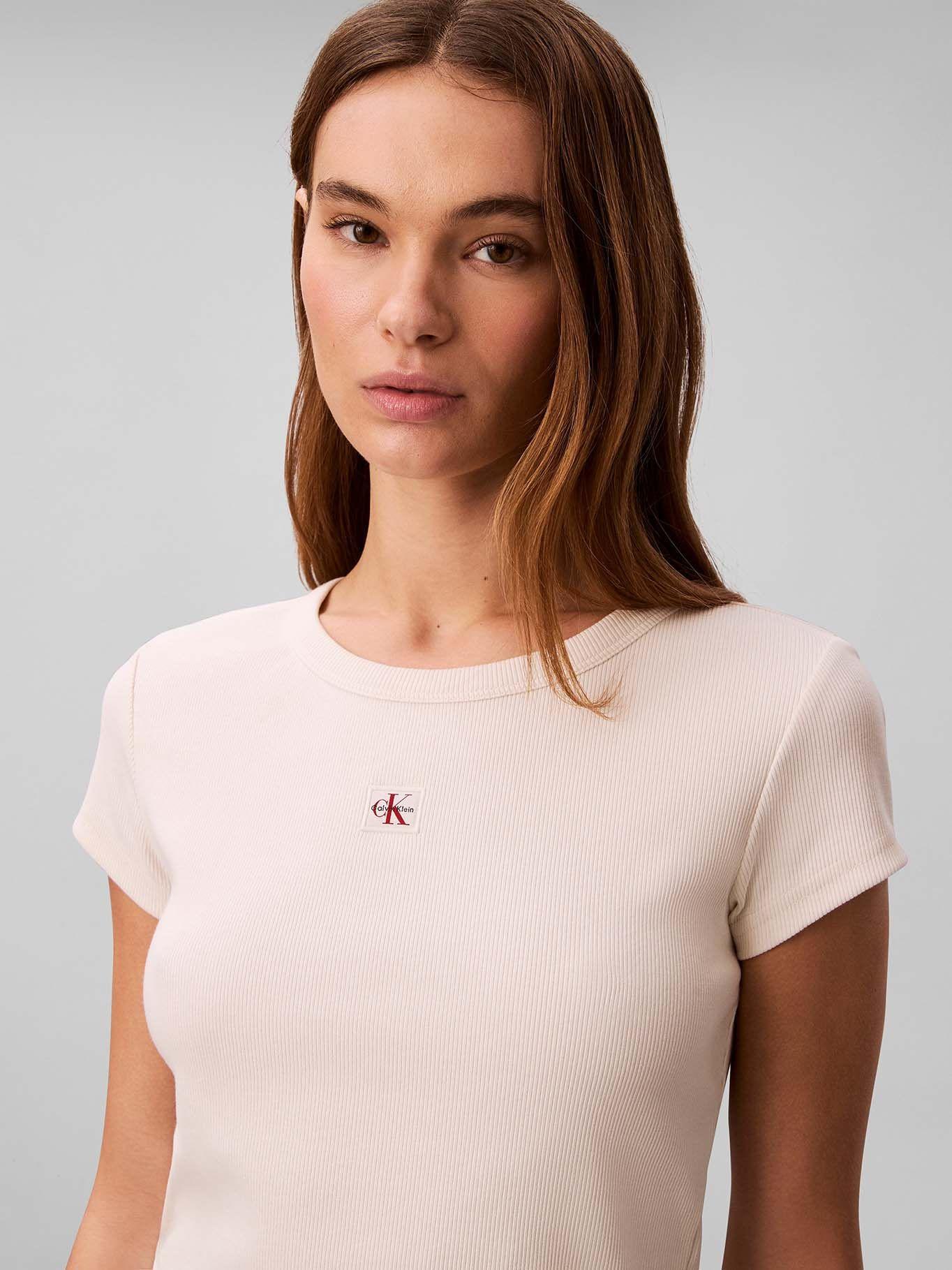 Polera De Cotton Stretch Rib Beige Calvin Klein-4