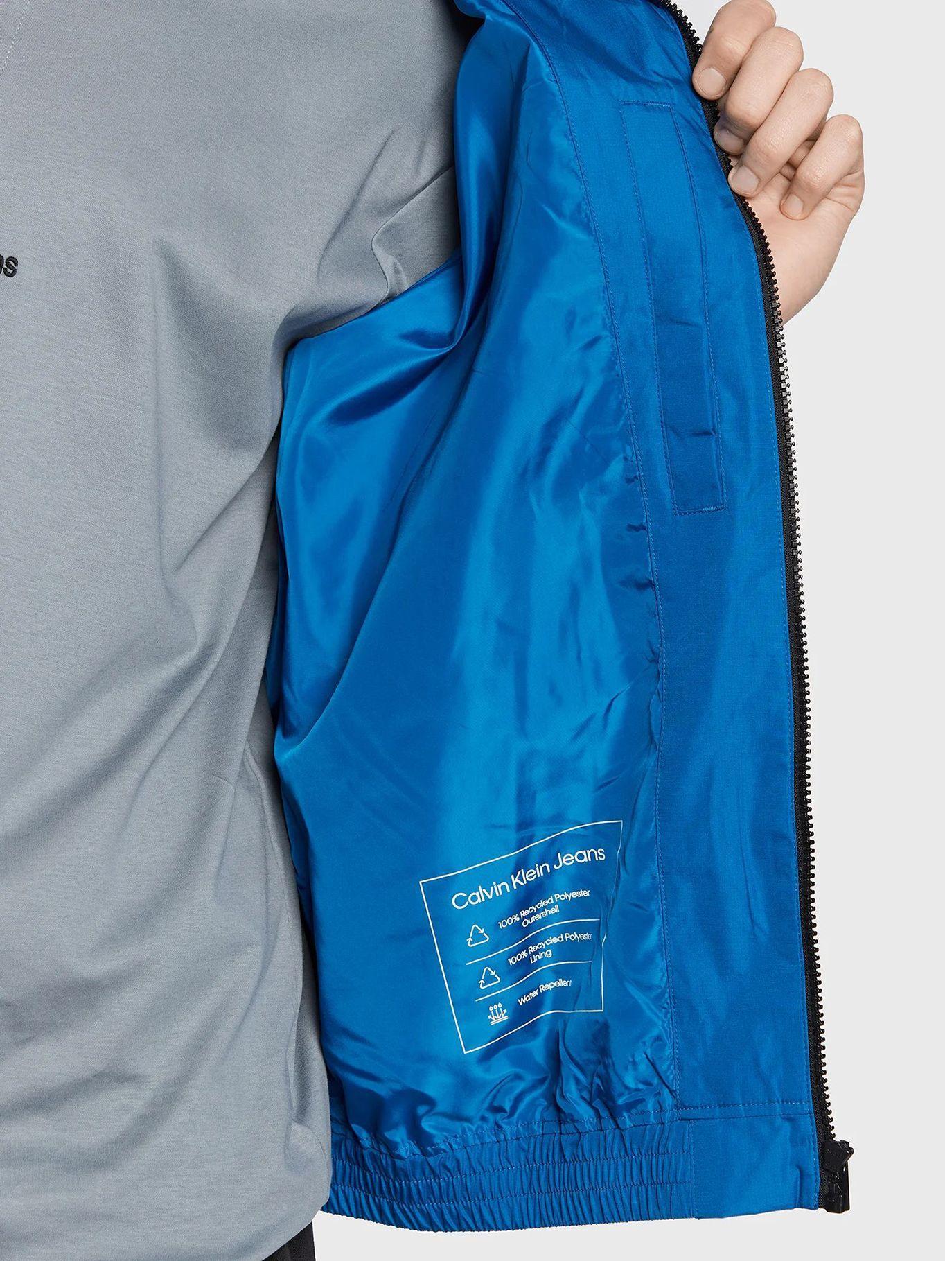 Chaqueta de poliéster reciclado con cremallera Azul Calvin Klein-5