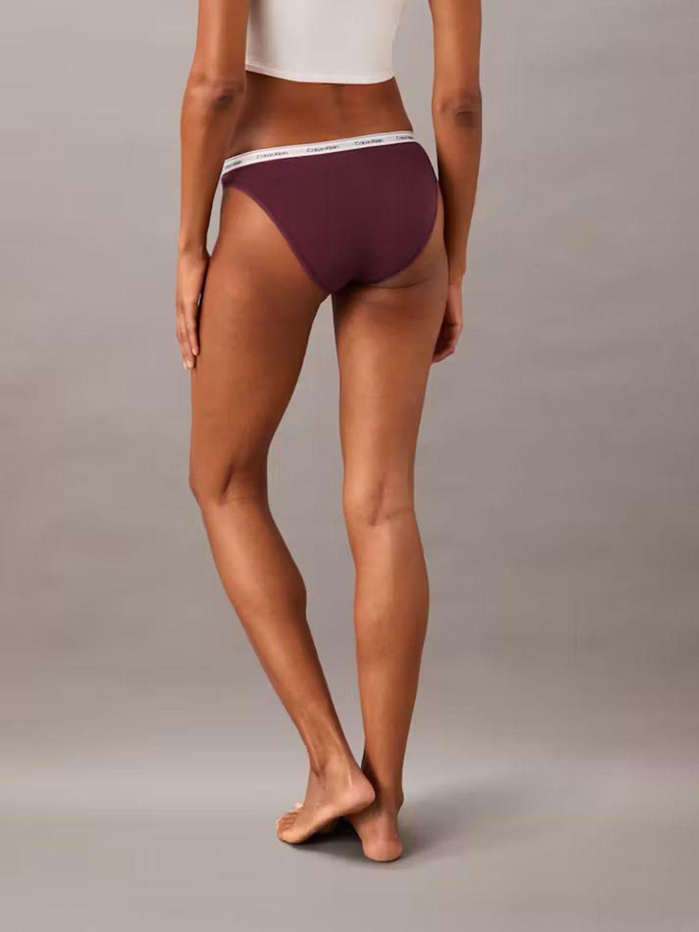 Calzón Bikini Modern Mujer de Logo Burdeo Calvin Klein-2