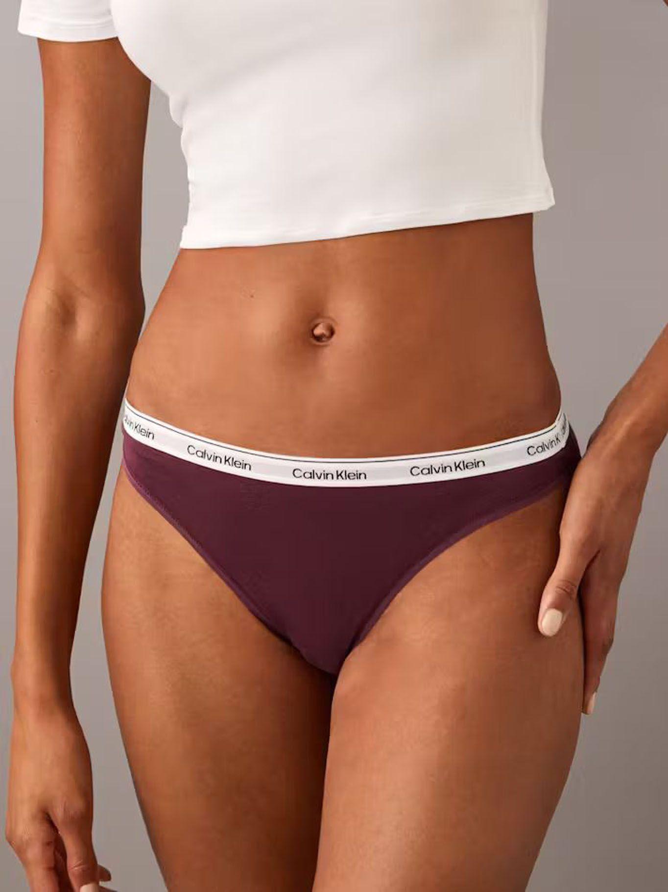 Calzón Bikini Modern Mujer de Logo Burdeo Calvin Klein-3