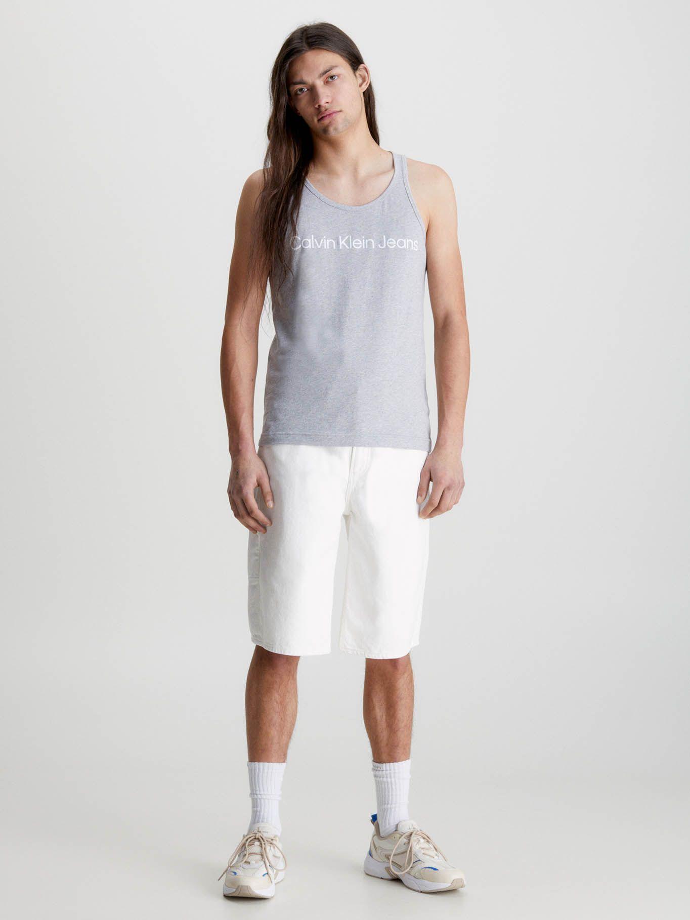 Camiseta de tirantes con logo Gris Calvin Klein-1