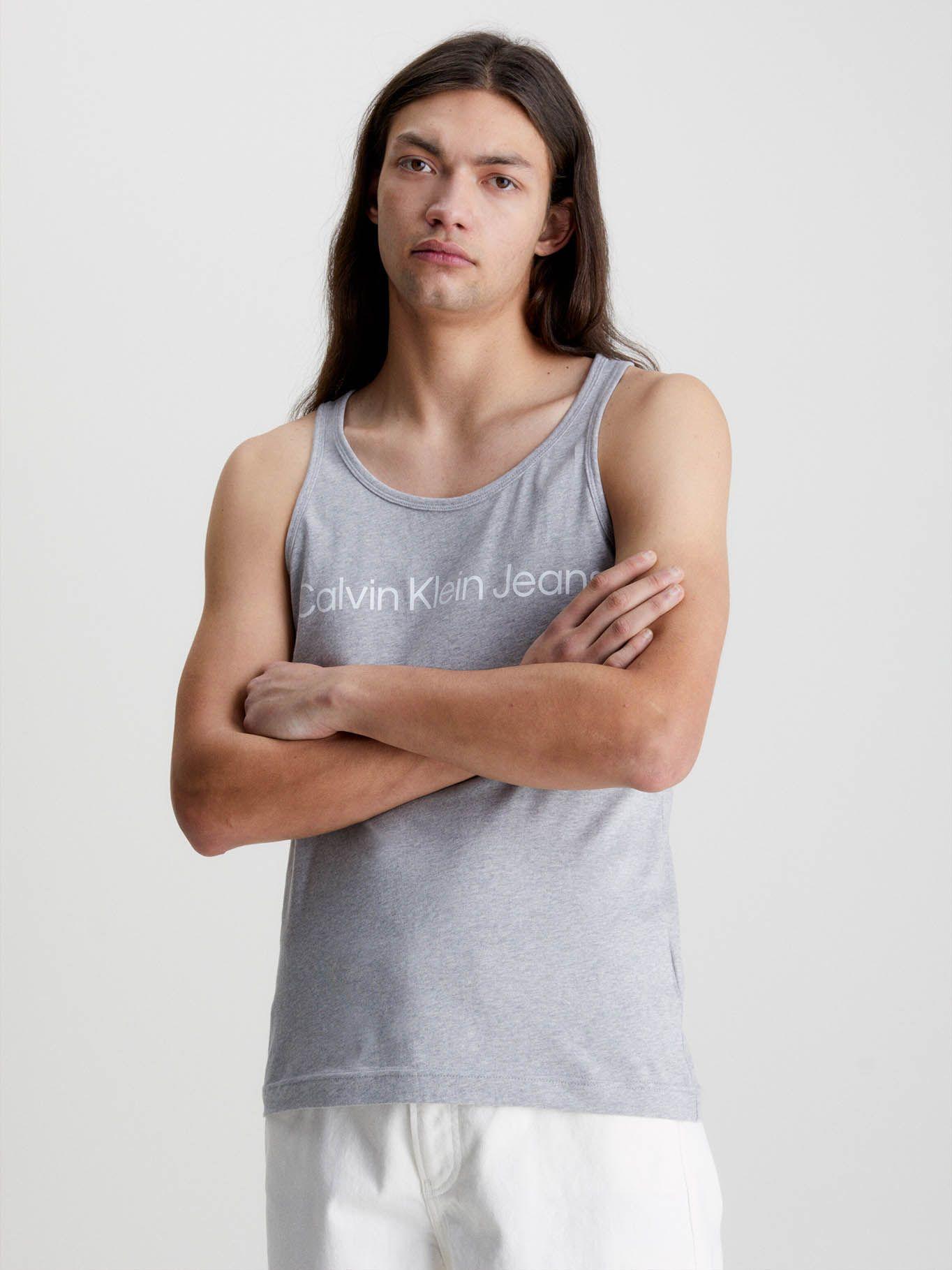Camiseta de tirantes con logo Gris Calvin Klein-0