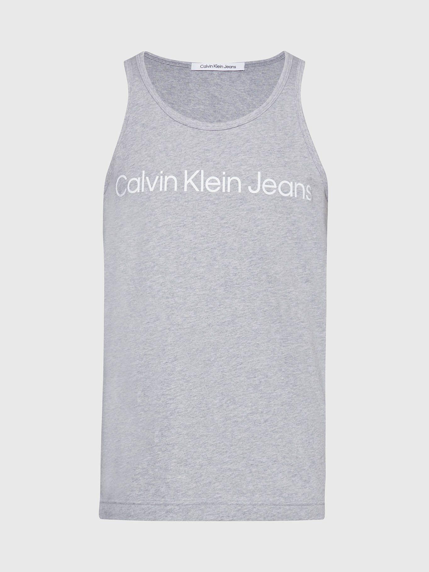 Camiseta de tirantes con logo Gris Calvin Klein-5