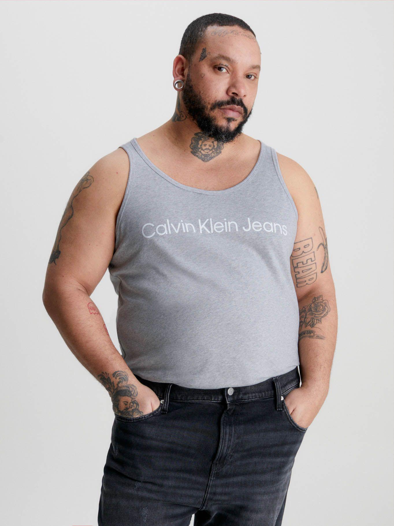 Camiseta de tirantes con logo Gris Calvin Klein-4