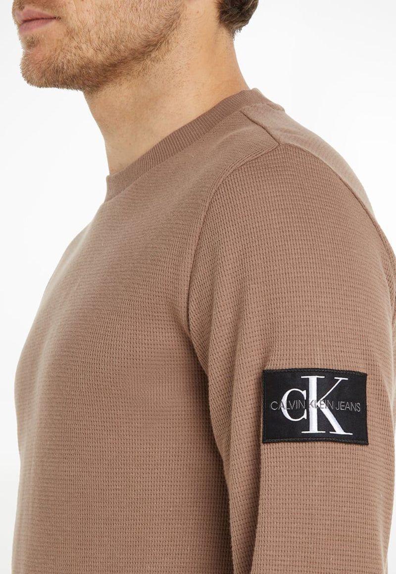 Camiseta de manga larga de algodón orgánico Café Calvin Klein-2