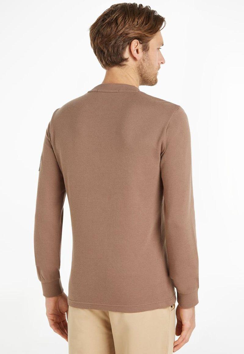 Camiseta de manga larga de algodón orgánico Café Calvin Klein-1