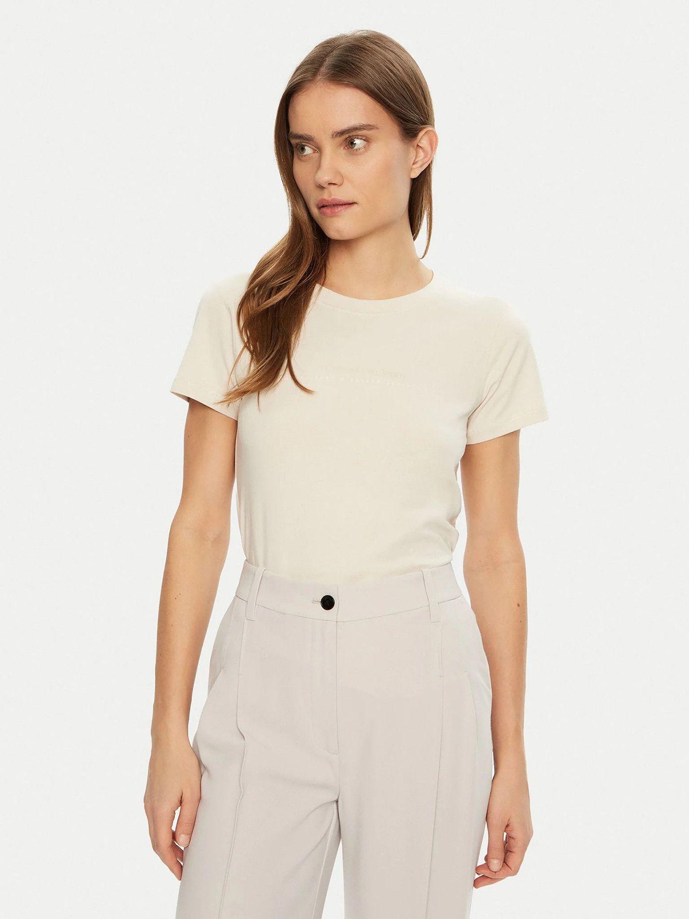 Polera slim con logo PDH Beige Calvin Klein-0