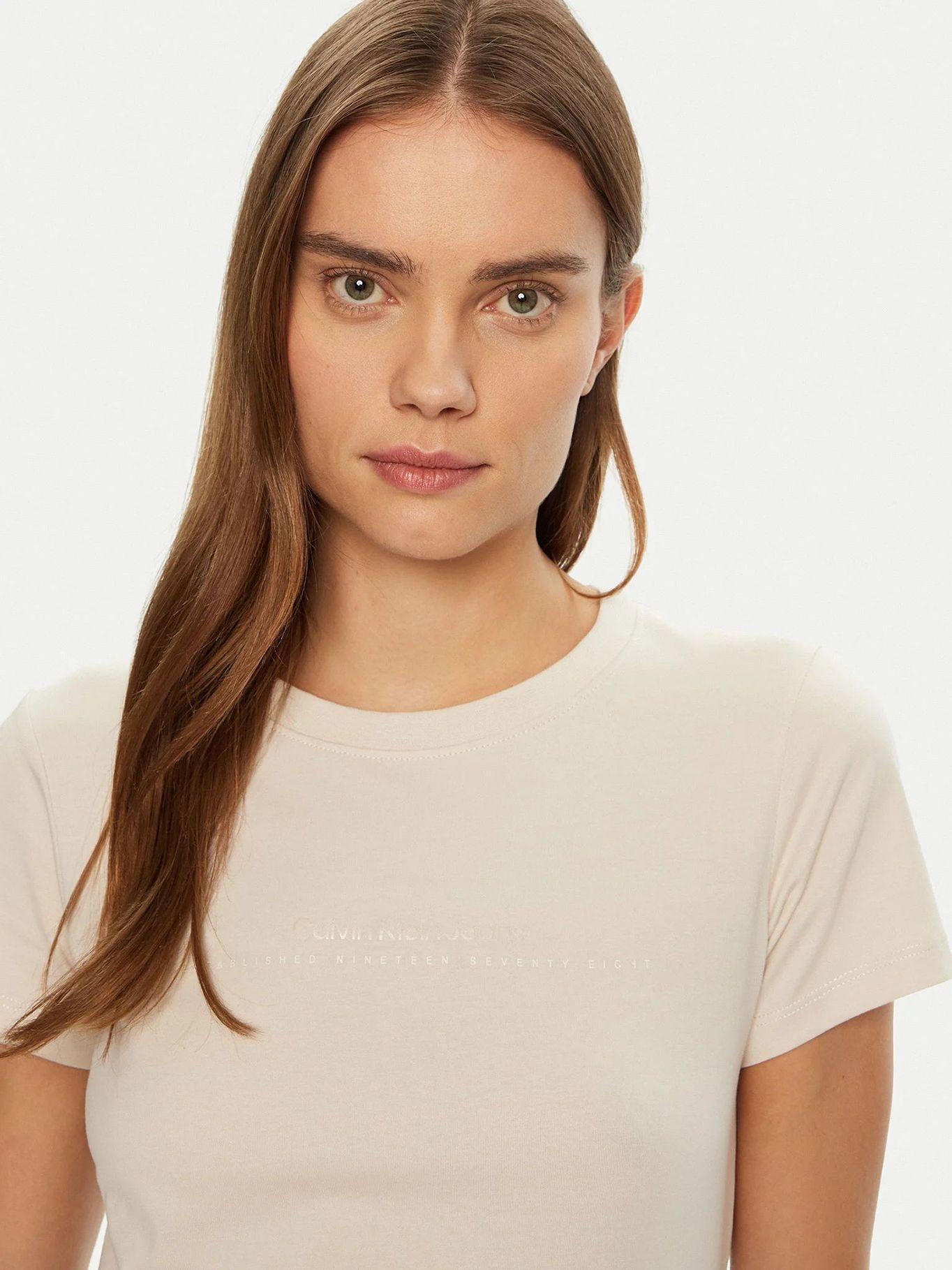 Polera slim con logo PDH Beige Calvin Klein-3