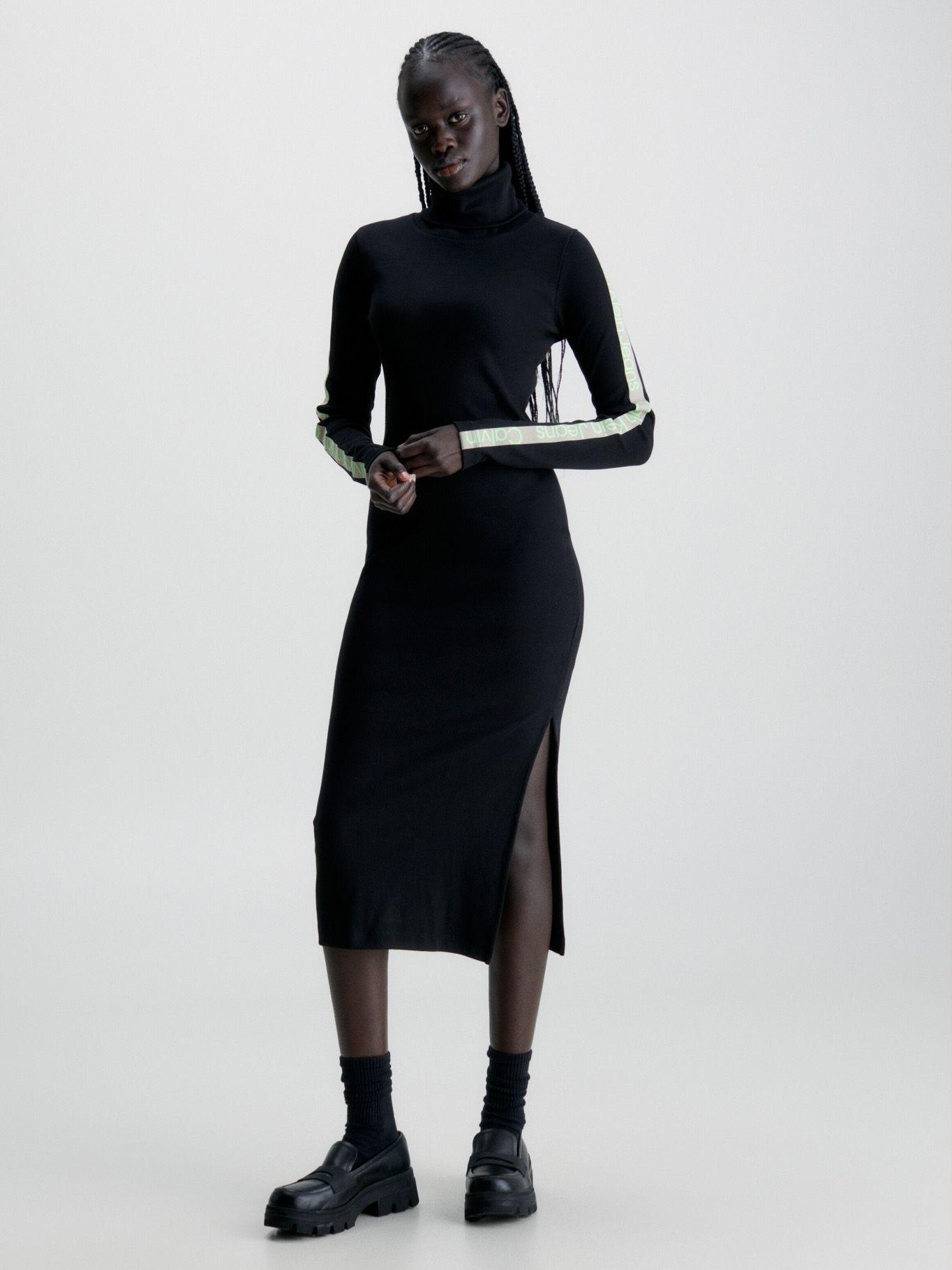 Vestido Elastic Rib Negro-0