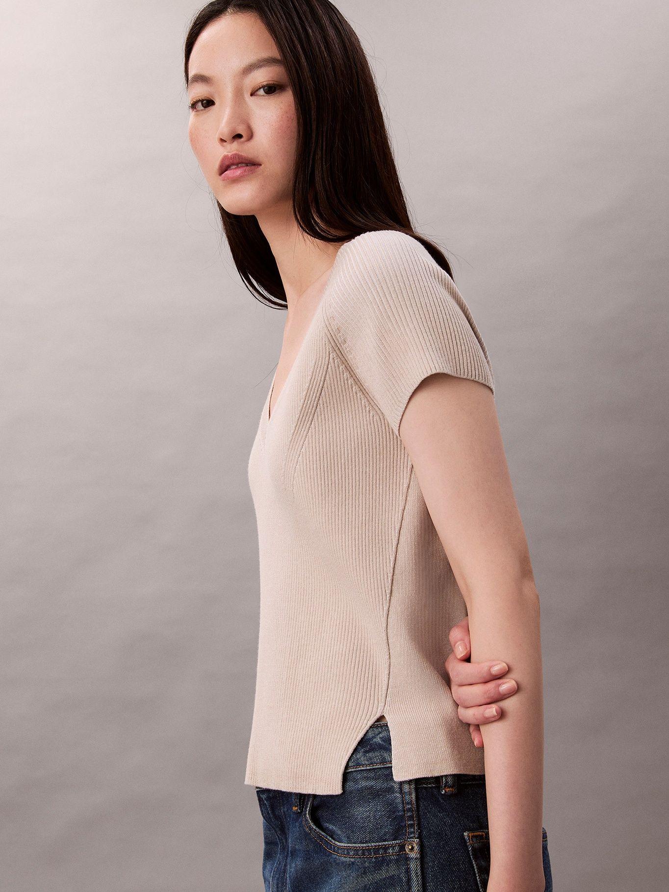 Sweater Sin Mangas Jaspeado Beige Calvin Klein-3