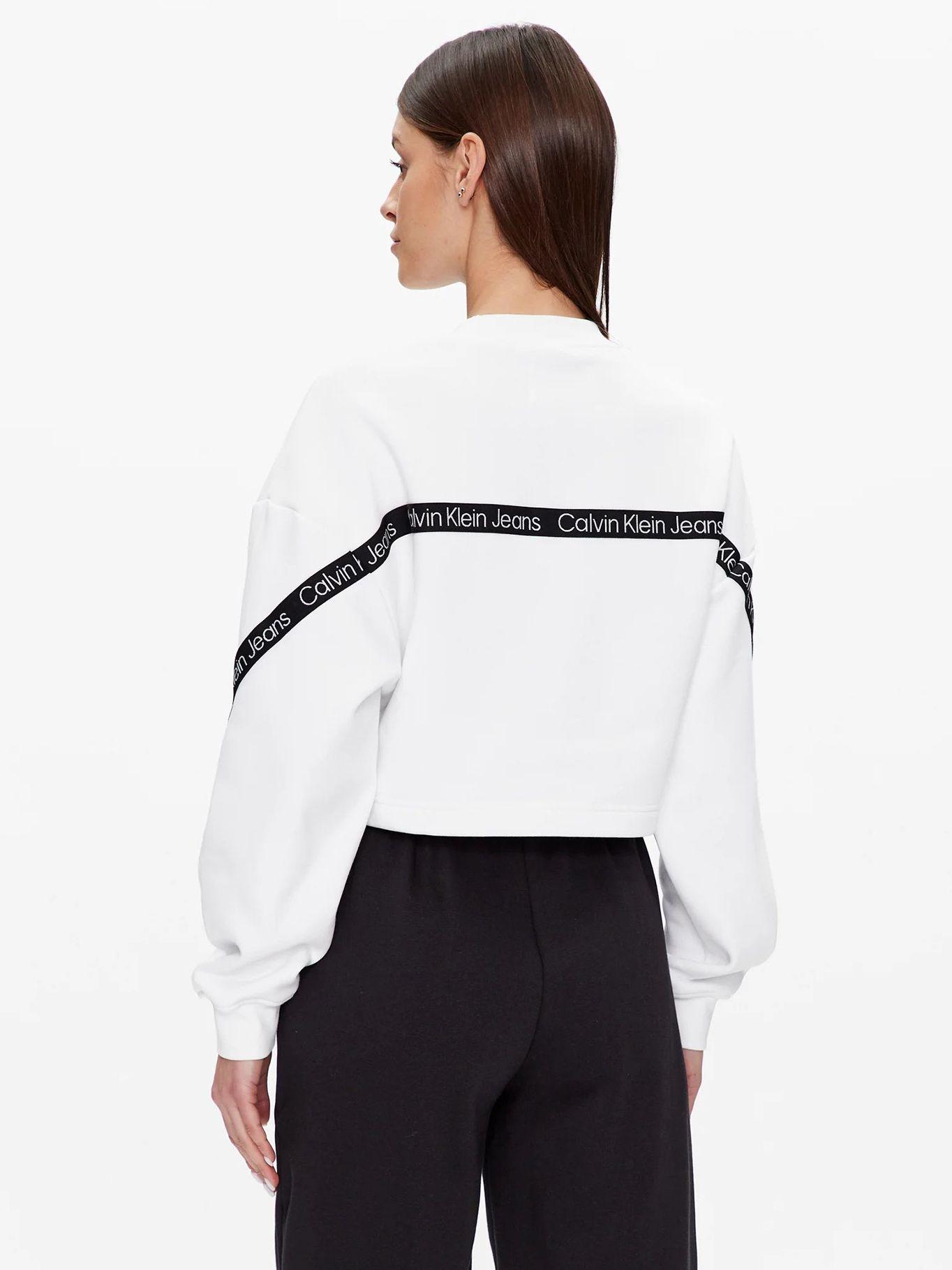 Sudadera Cropped con logo Blanco Calvin Klein-2