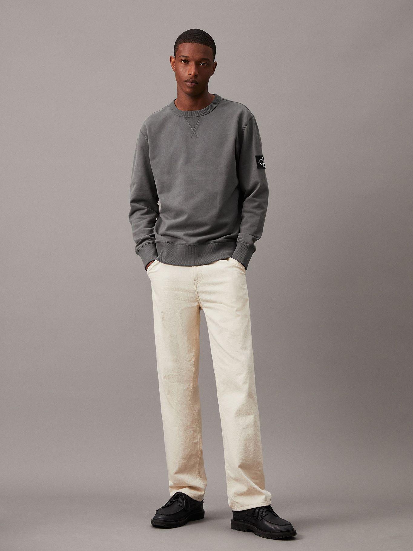 Polerón Badge Gris Calvin Klein-1