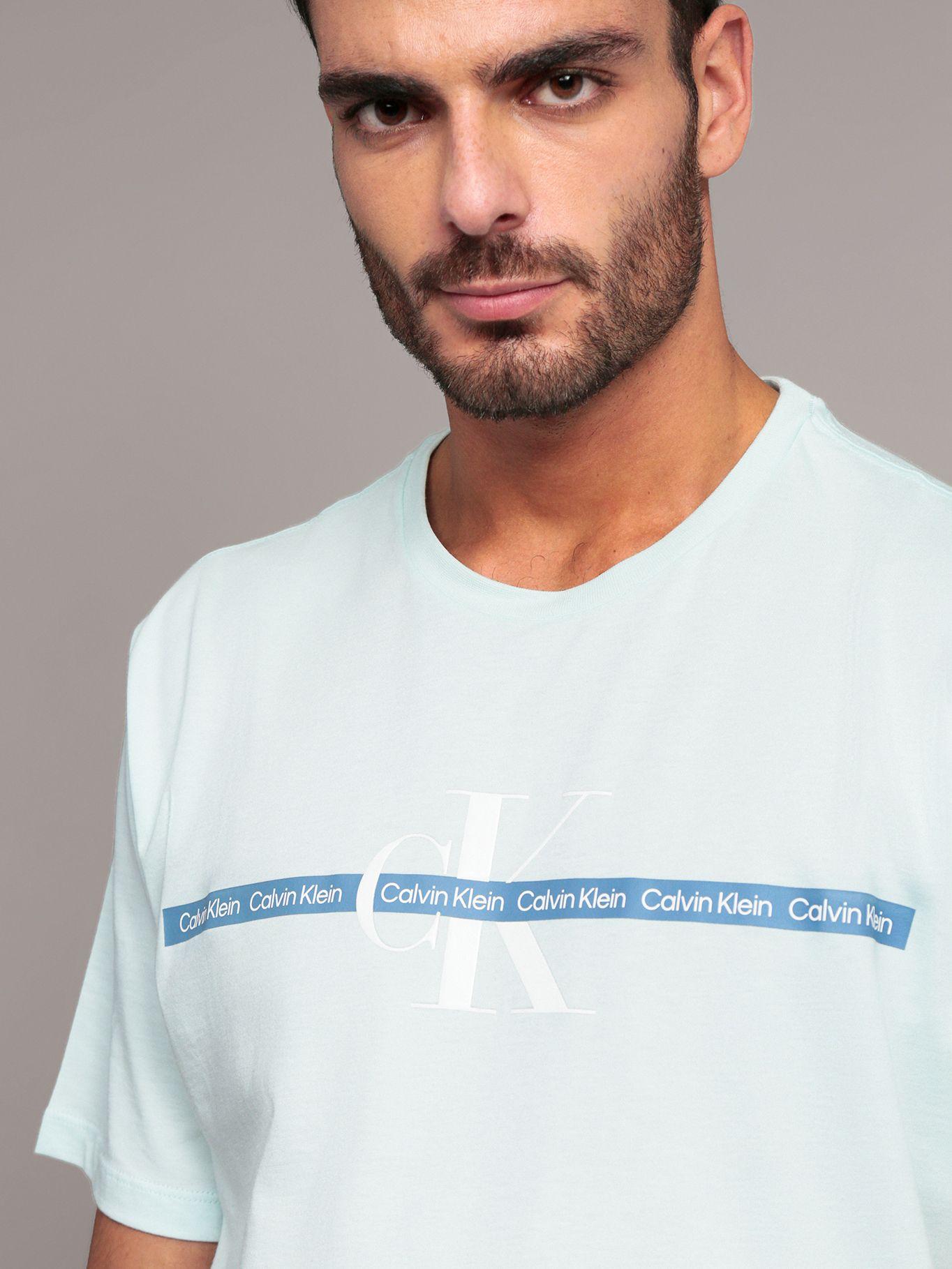 Polera Repeat Layered Celeste Calvin Klein-4