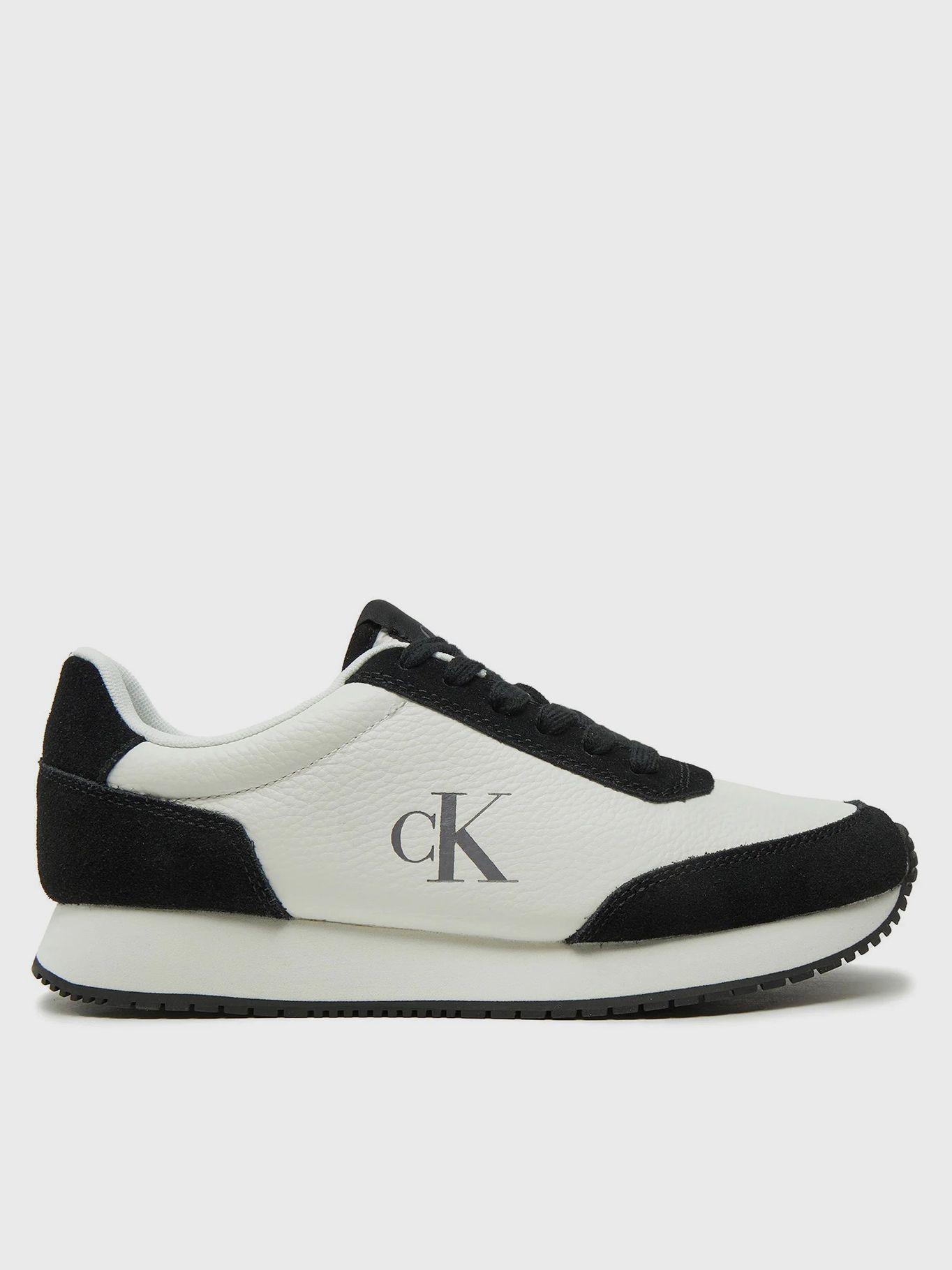 Zapatillas runner de cuero Negro Calvin Klein-4